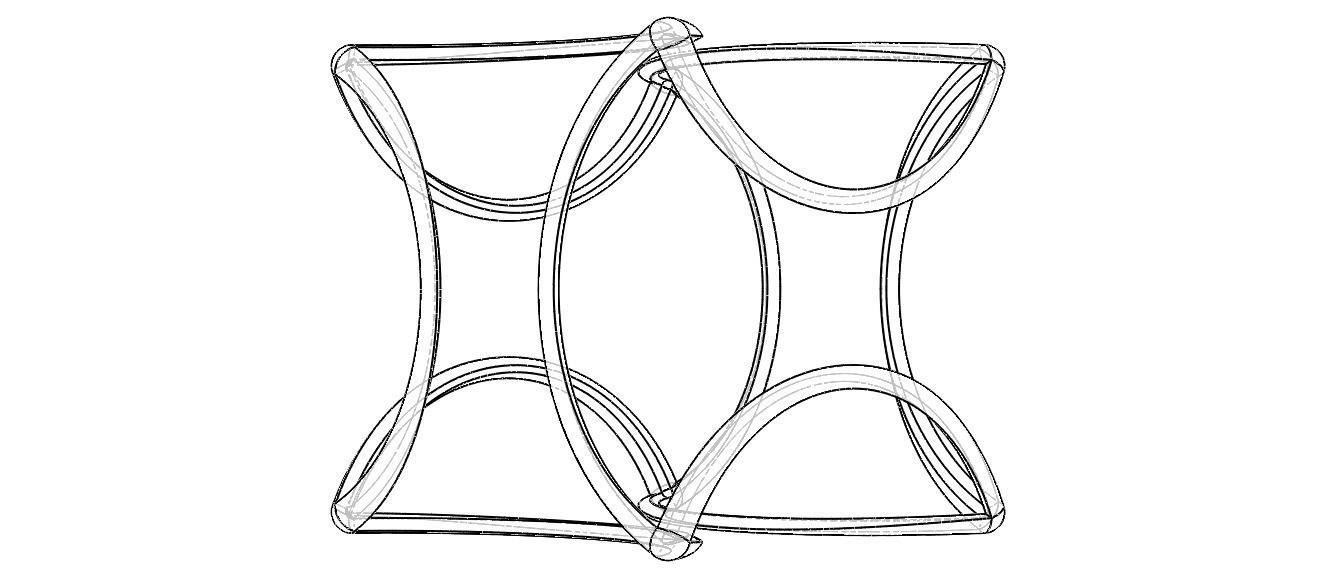 Wireframe Shape Geometric Twisted Cube 3D print model_27