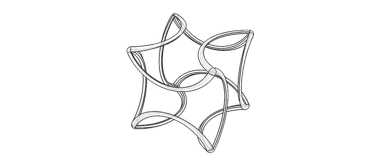 Wireframe Shape Geometric Twisted Cube 3D print model_11