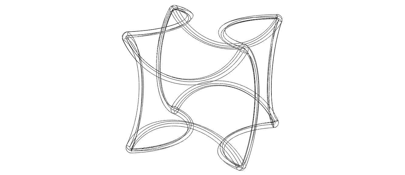 Wireframe Shape Geometric Twisted Cube 3D print model_4