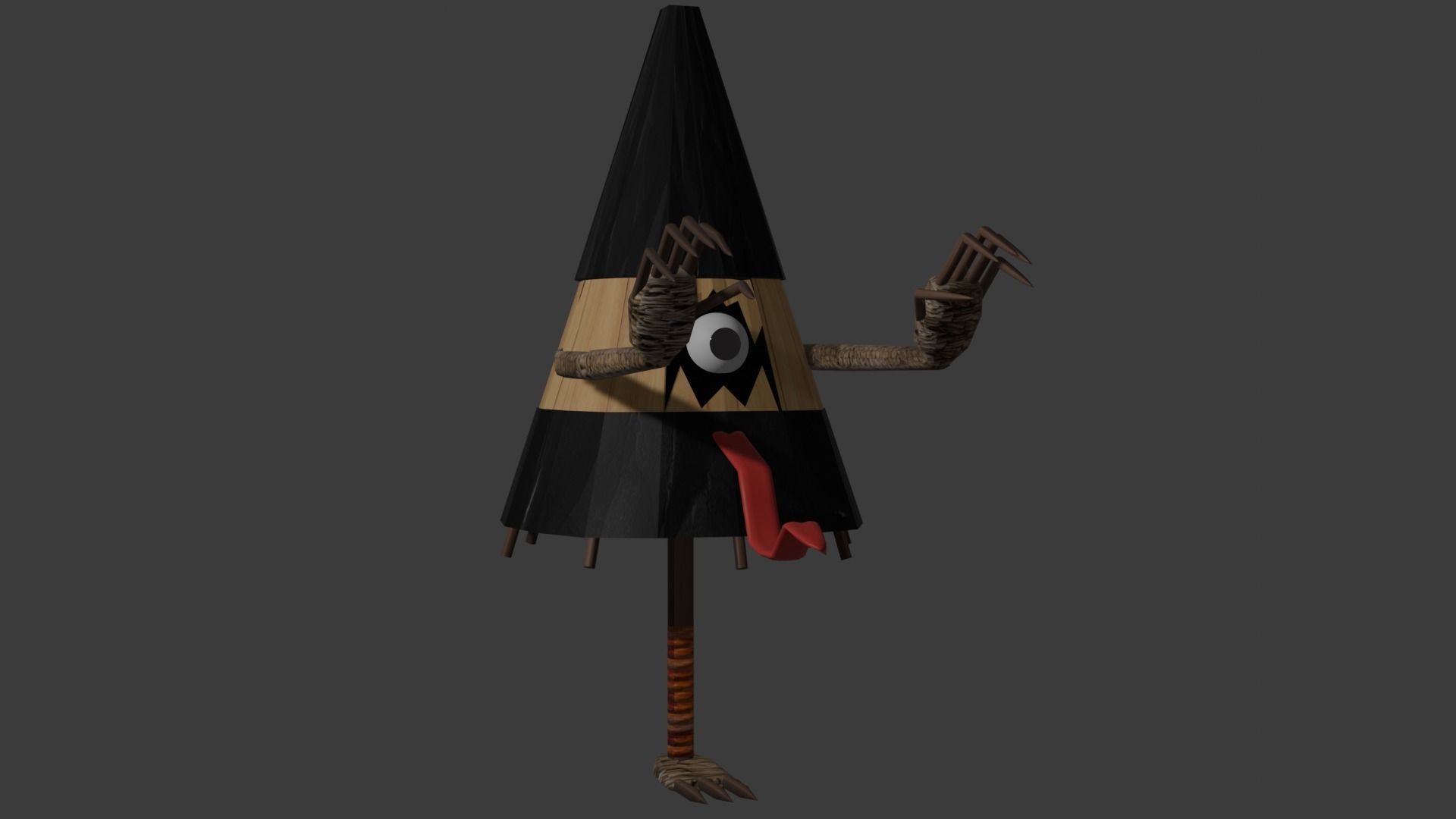 Kasa-obake Low-poly 3D model Low-poly 3D model_1