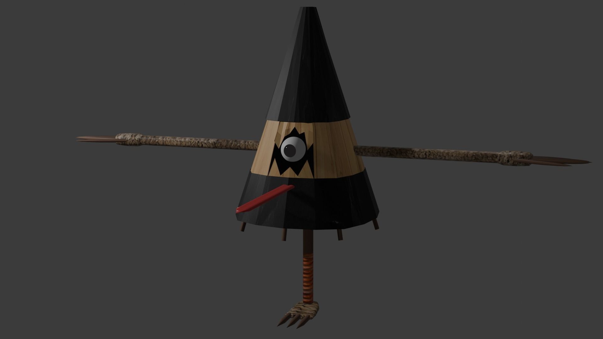 Kasa-obake Low-poly 3D model Low-poly 3D model_3