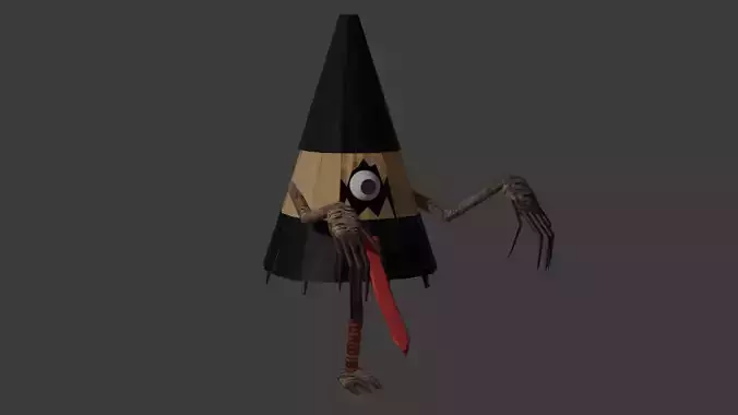 Kasa-obake Low-poly 3D model Low-poly 3D model