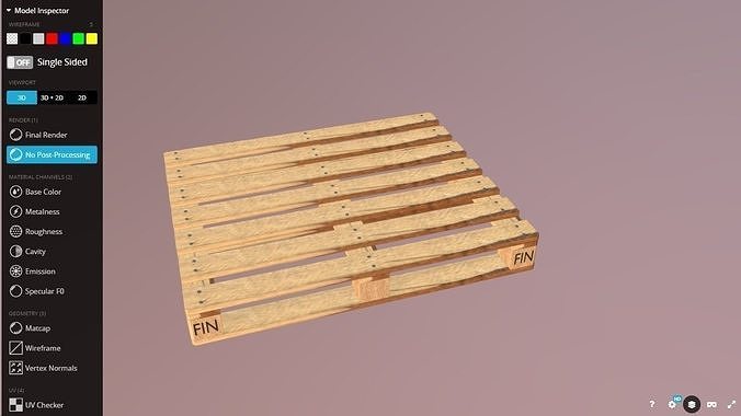 Pallet EUR-FIN Low-poly 3D model