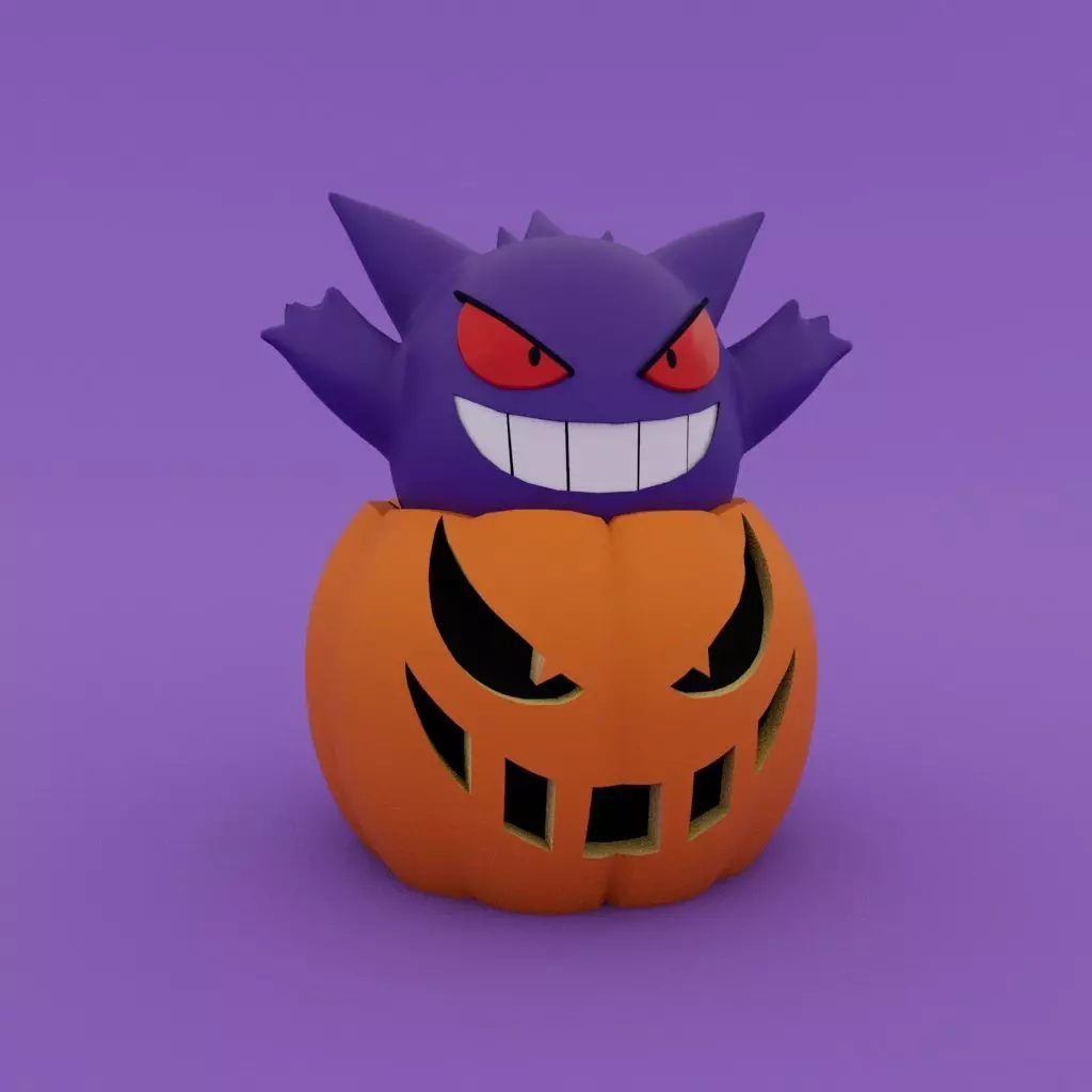 Halloween special Pumpkin Gengar 3D print model_0
