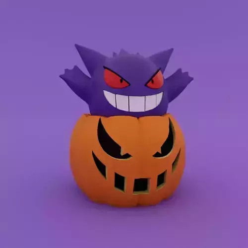 Halloween special Pumpkin Gengar 3D print model