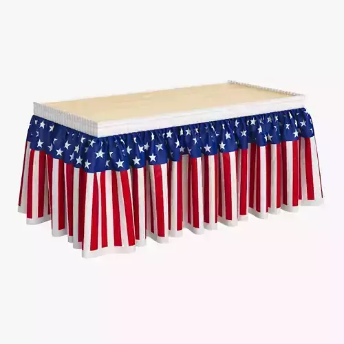 American Flag Patriotic Table Skirt