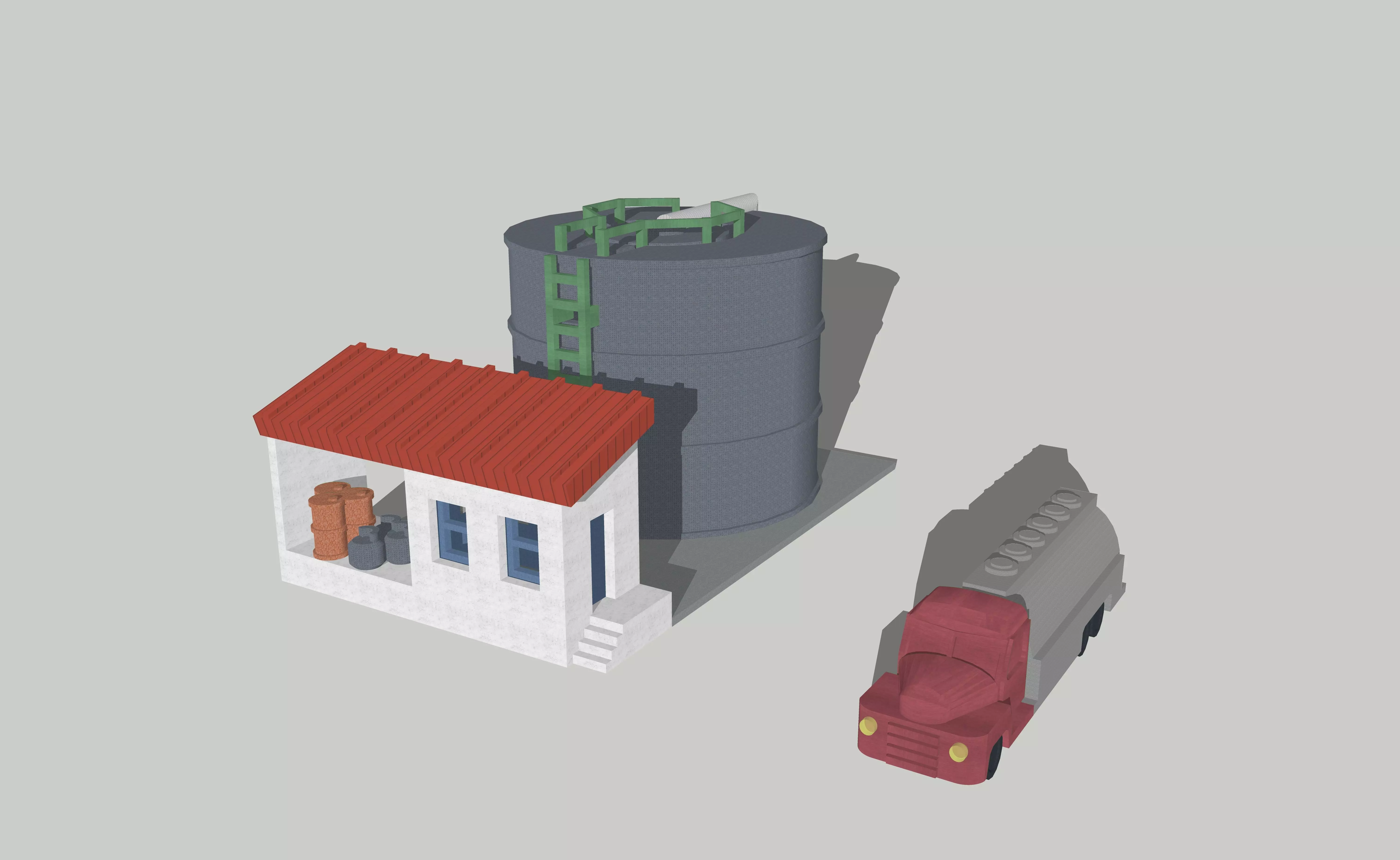 Fuel Tank Set With Truck by Outland Models Low-poly 3D model_0
