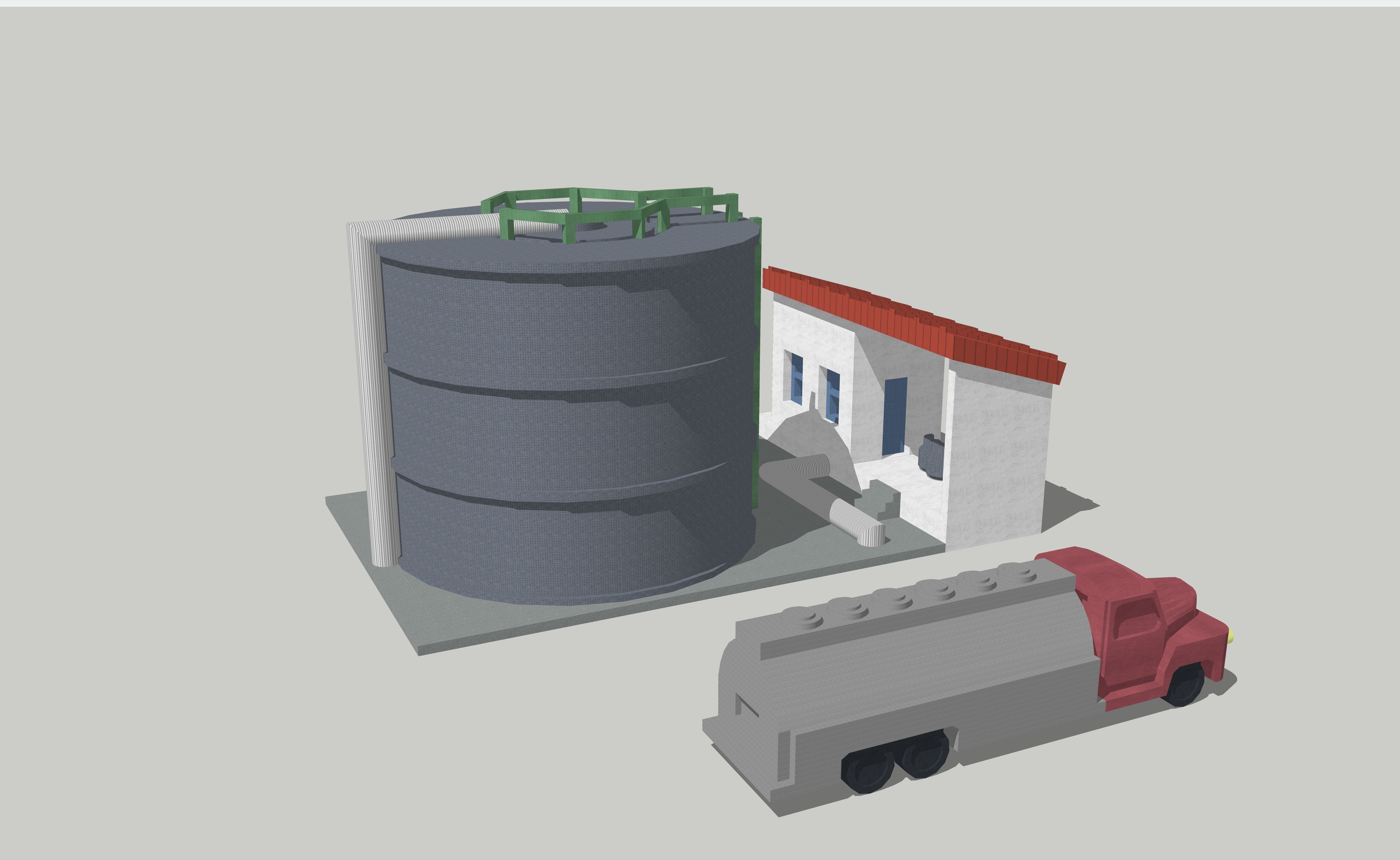Fuel Tank Set With Truck by Outland Models Low-poly 3D model_2