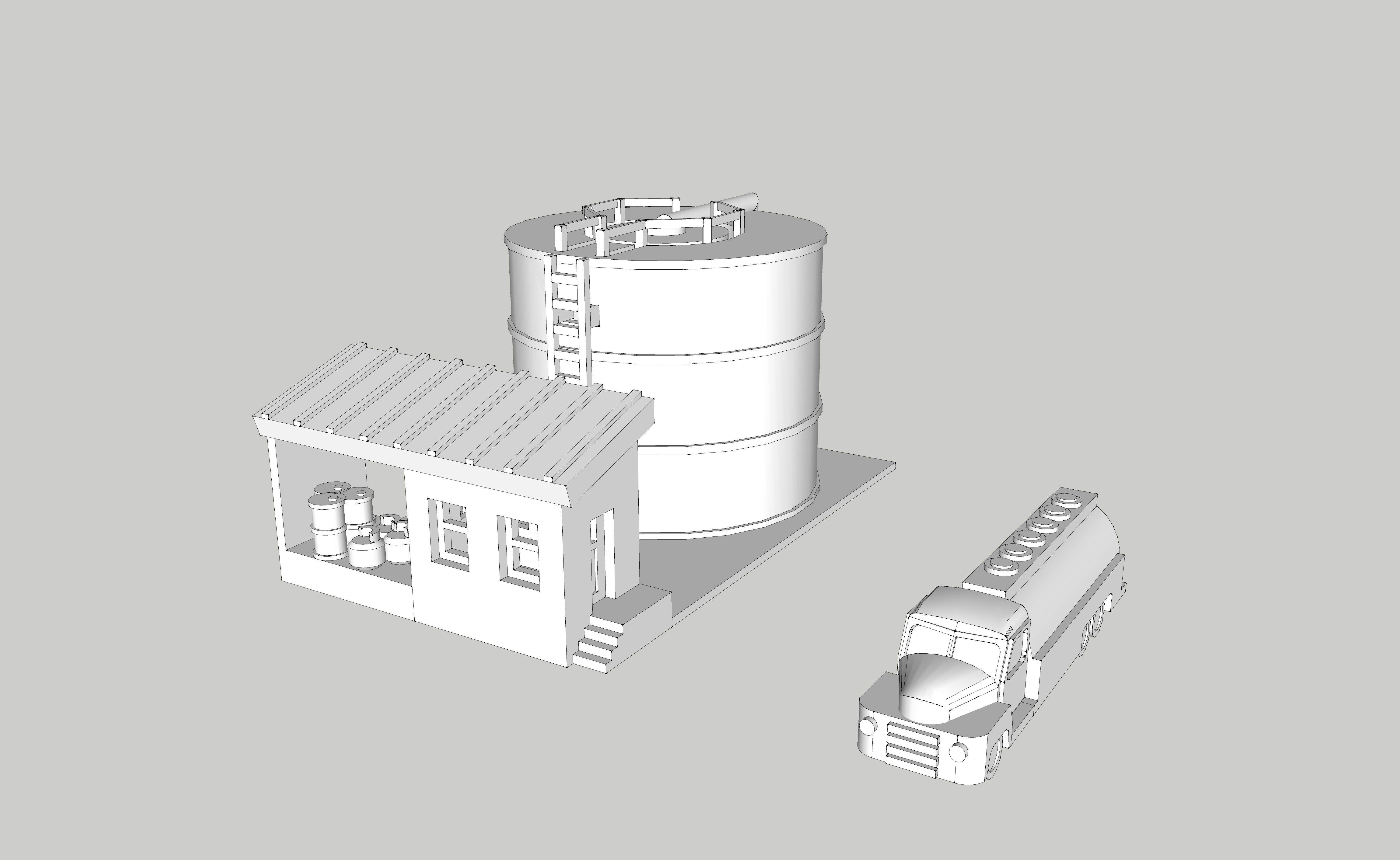 Fuel Tank Set With Truck by Outland Models Low-poly 3D model_1