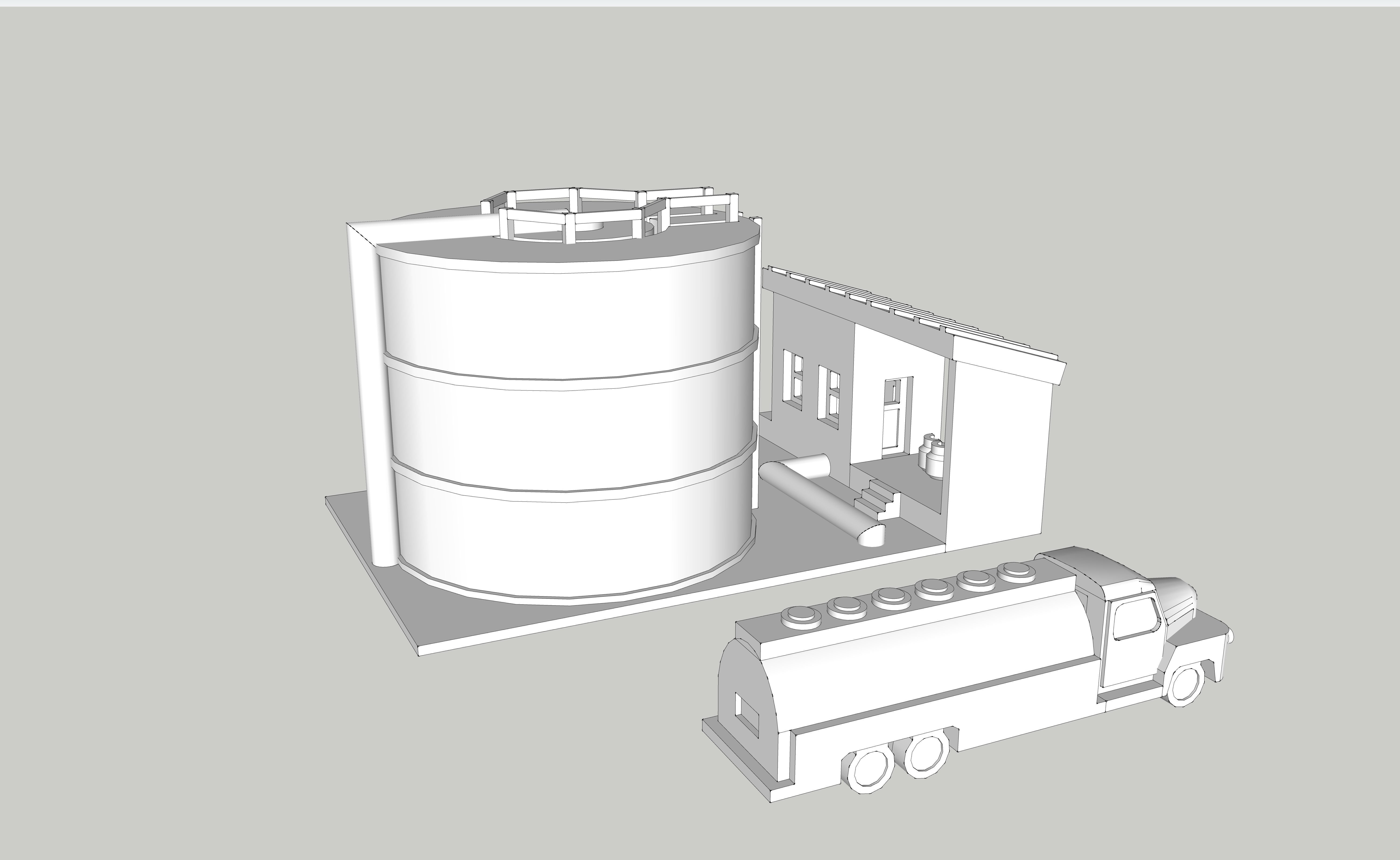 Fuel Tank Set With Truck by Outland Models Low-poly 3D model_3