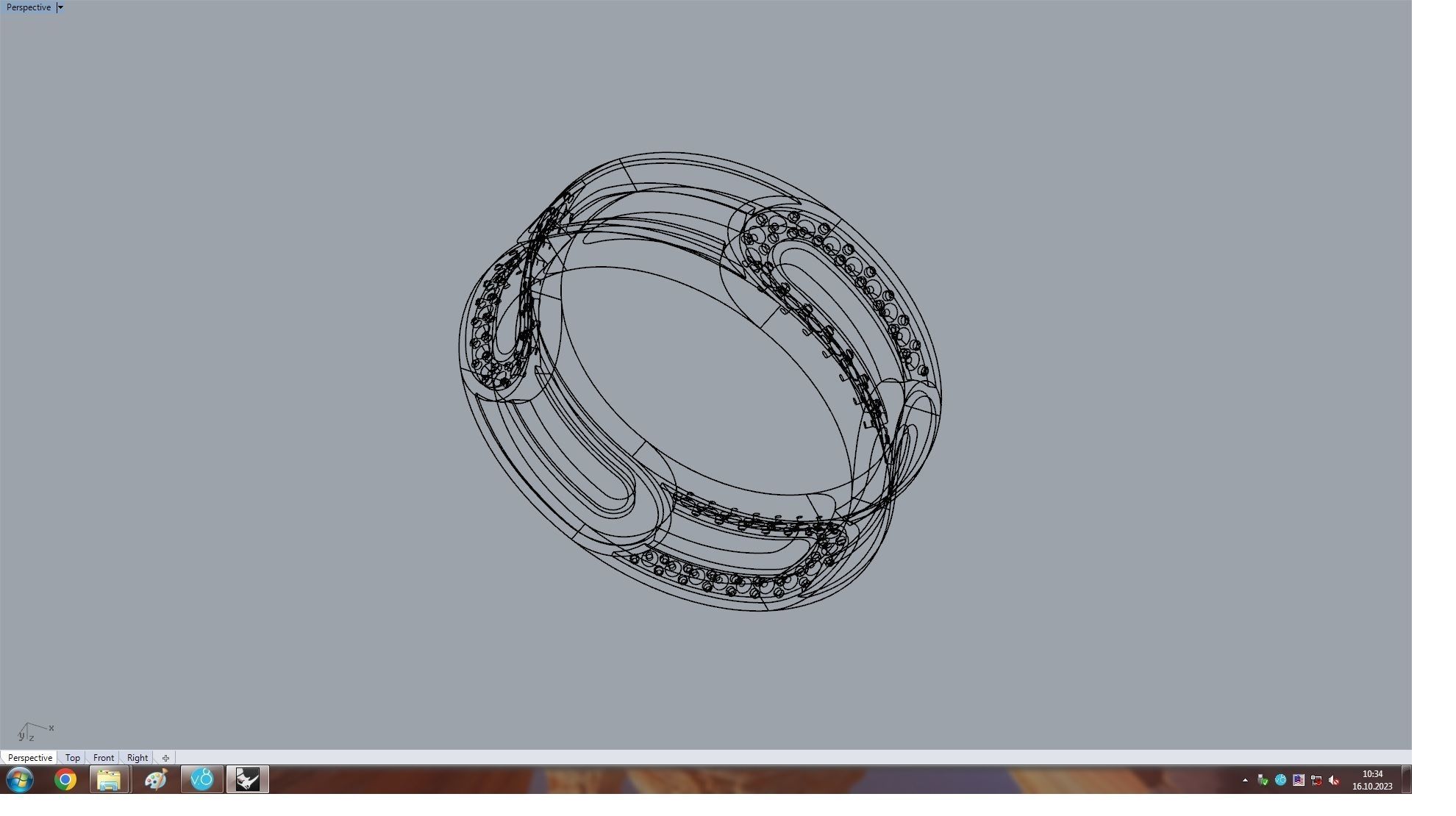 Layered Paved and Enamaled Eternity Ring 3D print model_5