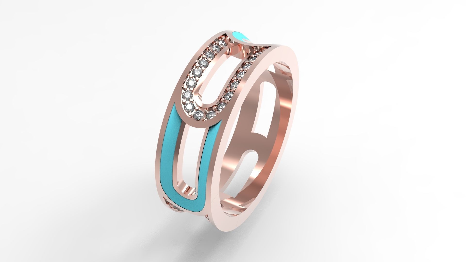 Layered Paved and Enamaled Eternity Ring 3D print model_4