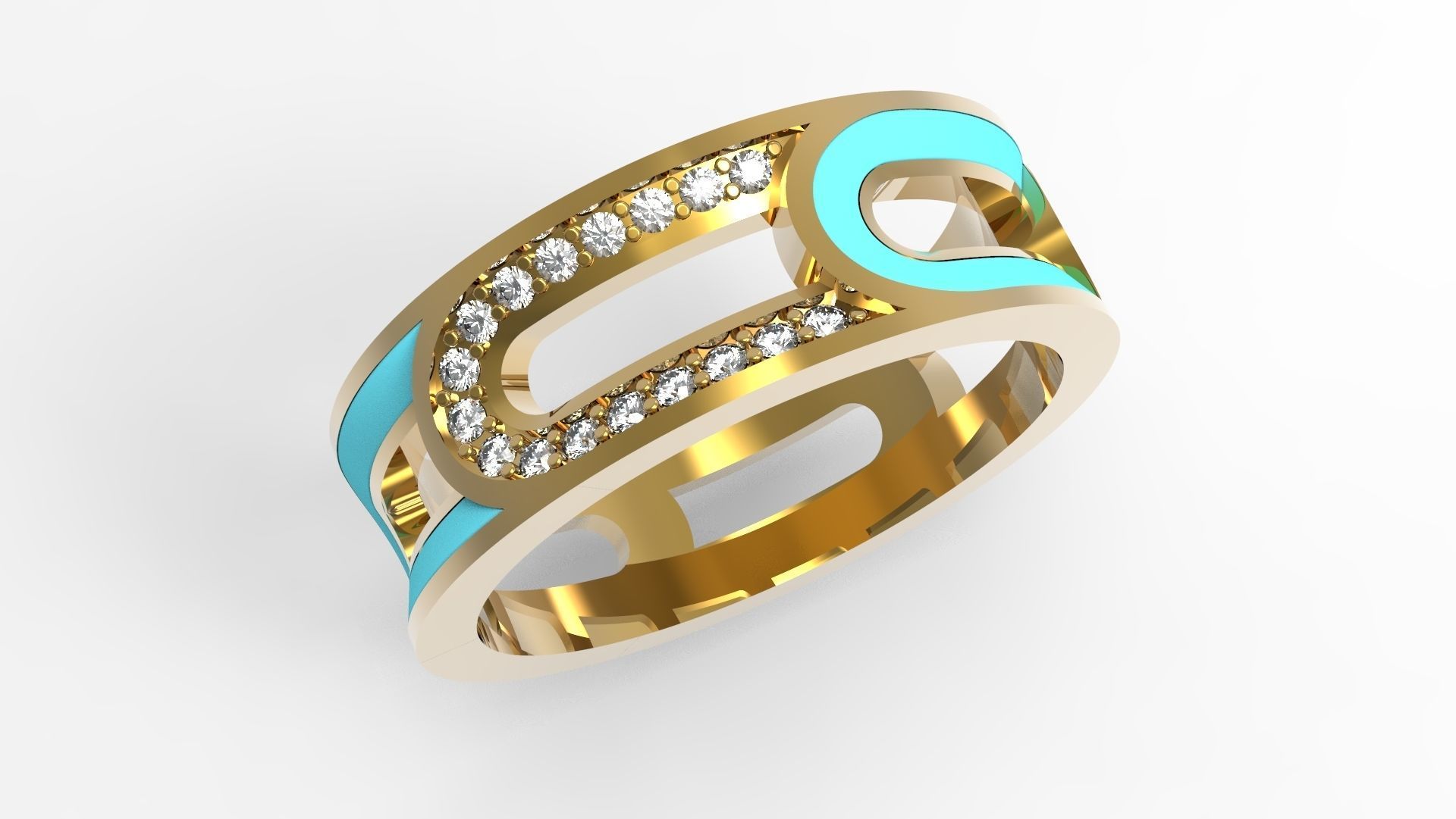 Layered Paved and Enamaled Eternity Ring 3D print model_1
