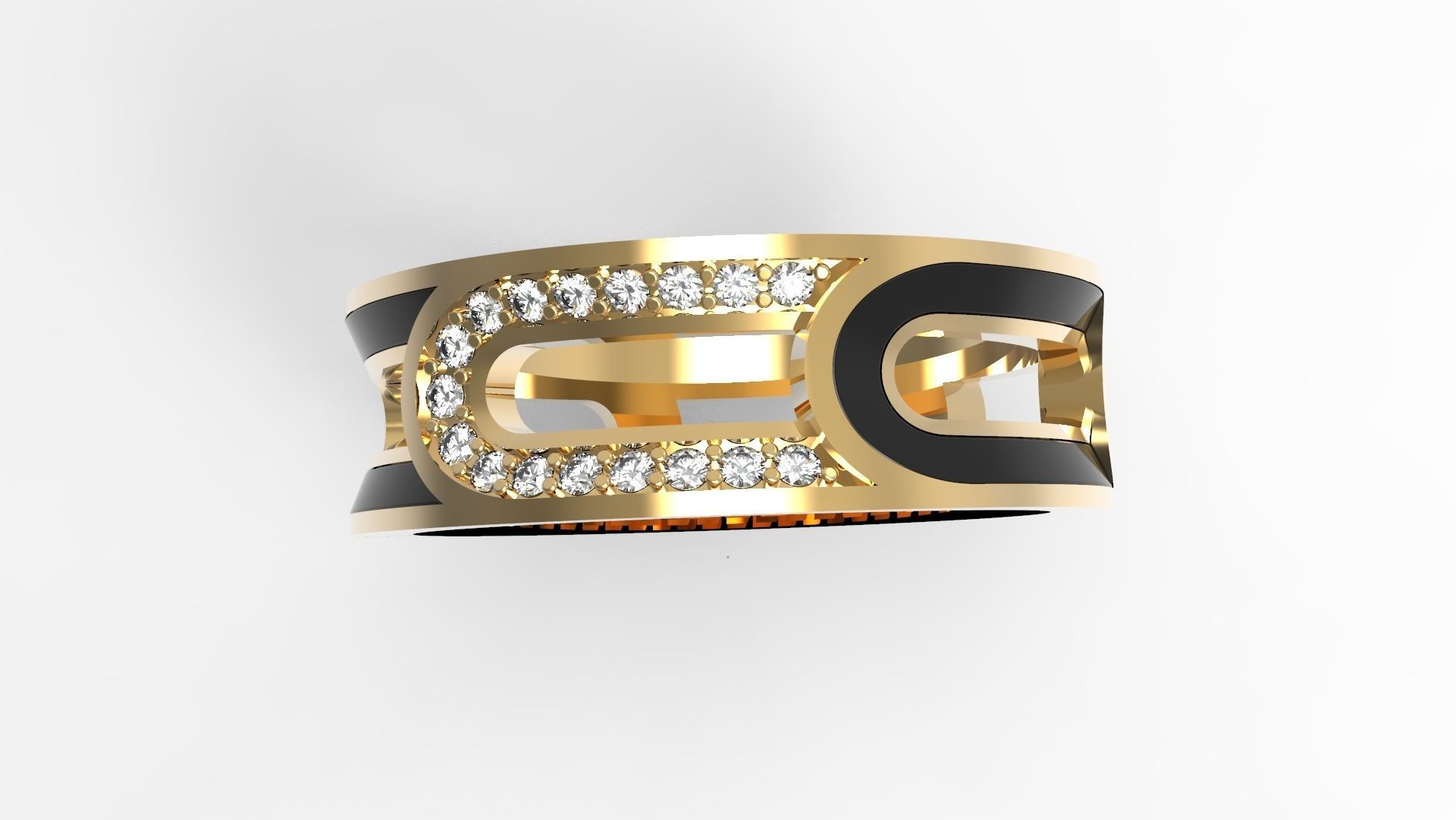 Layered Paved and Enamaled Eternity Ring 3D print model_3