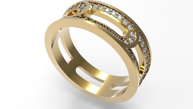 Layered and Paved Eternity Ring 3D print model