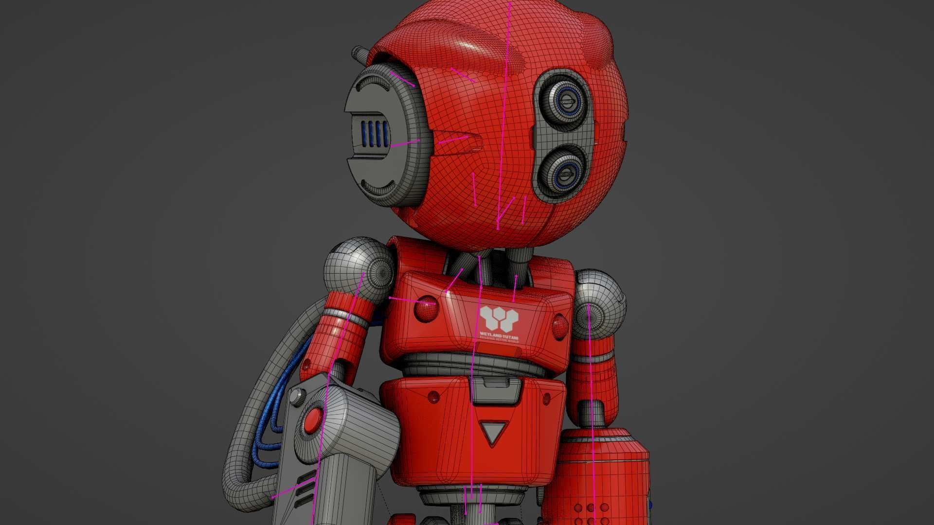 INDUSTRIAL BOT V-2  RIGGED 3D model_36