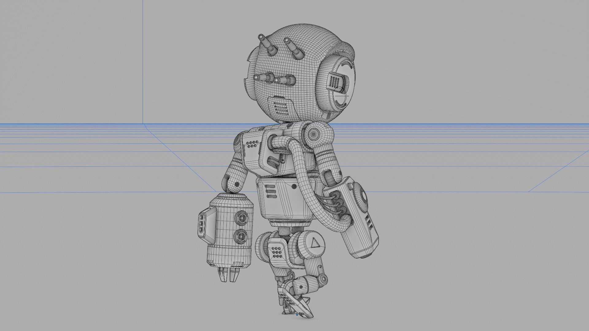 INDUSTRIAL BOT V-2  RIGGED 3D model_38