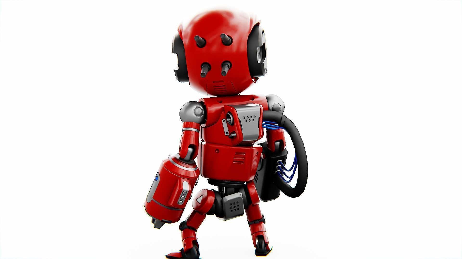 INDUSTRIAL BOT V-2  RIGGED 3D model_6