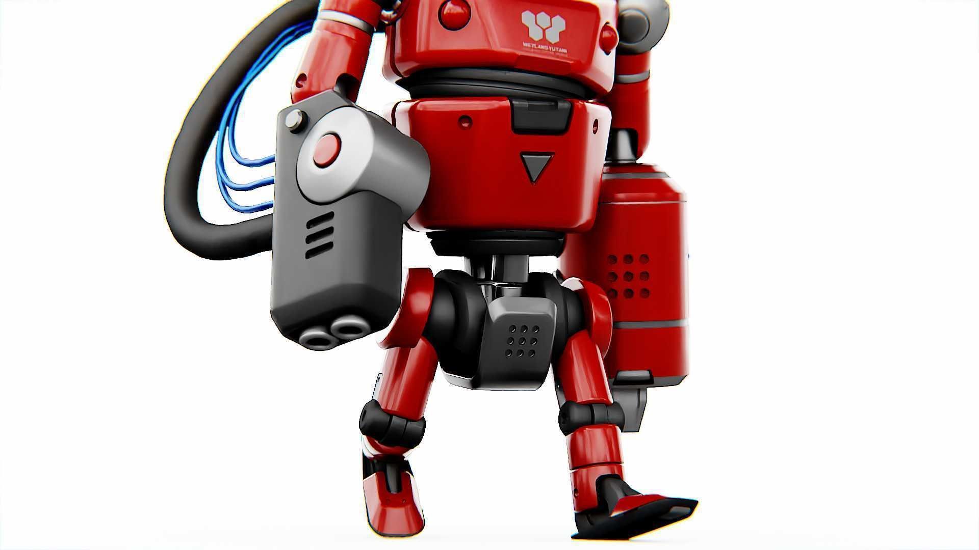 INDUSTRIAL BOT V-2  RIGGED 3D model_27