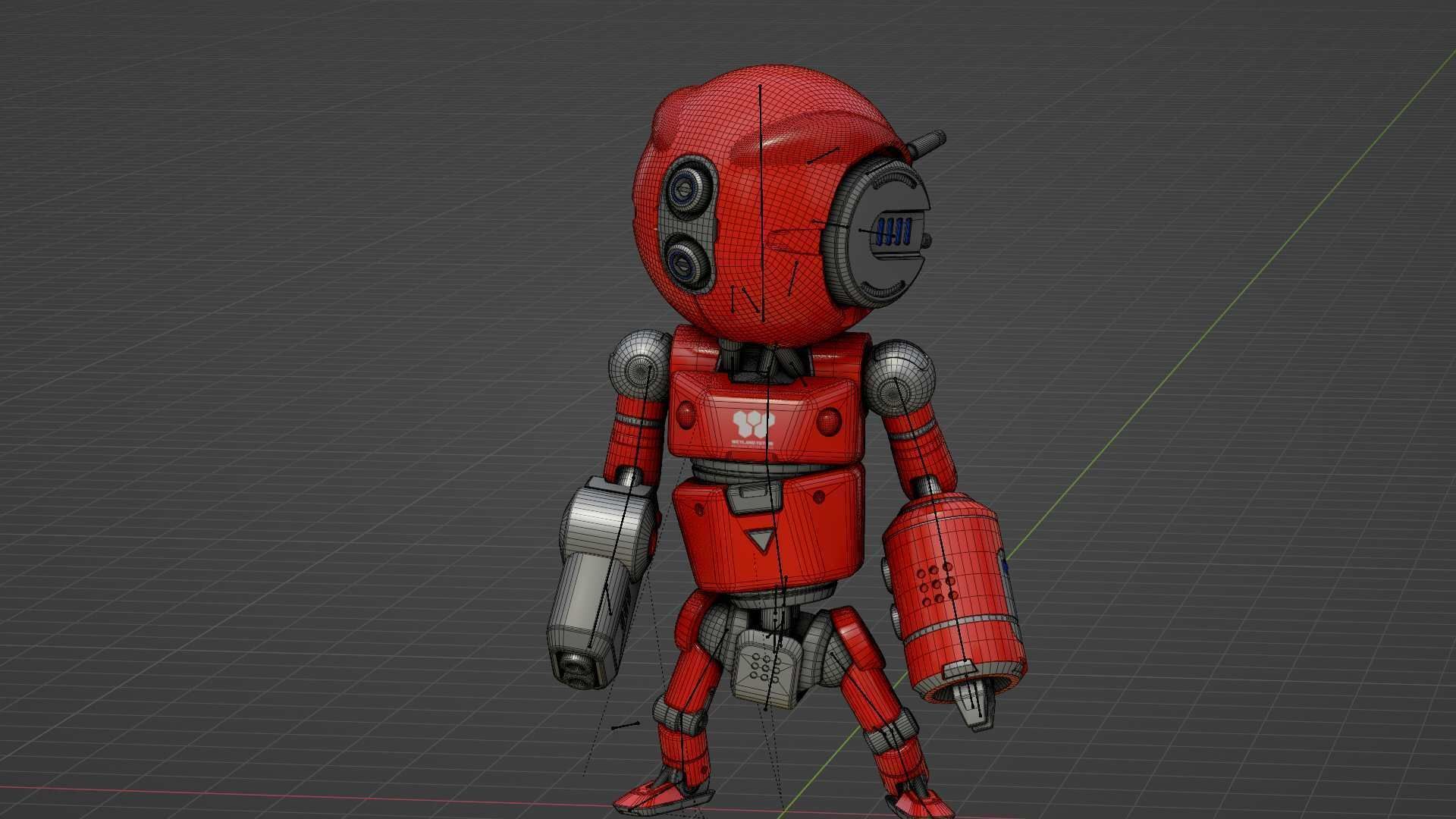 INDUSTRIAL BOT V-2  RIGGED 3D model_35