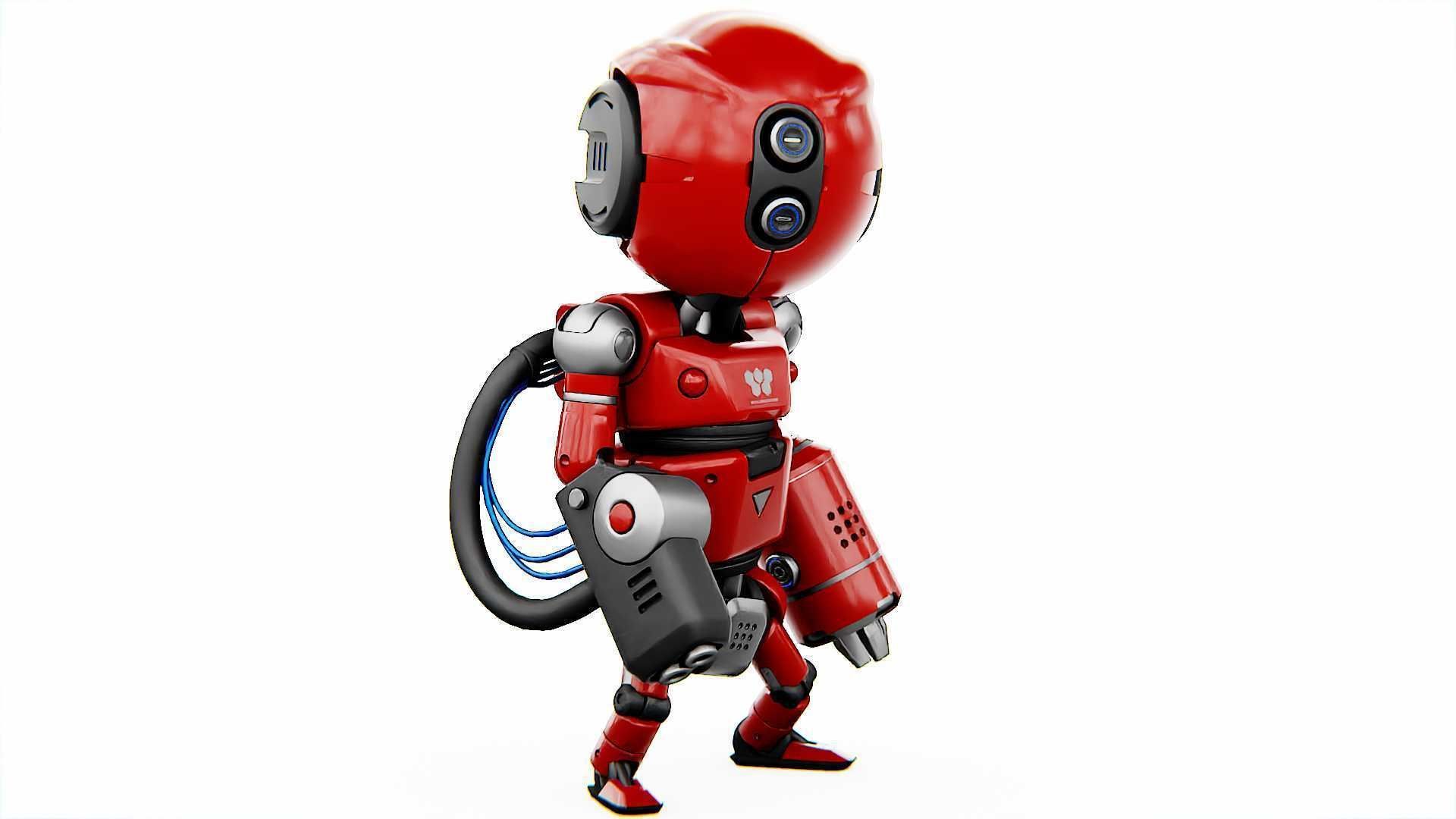 INDUSTRIAL BOT V-2  RIGGED 3D model_10