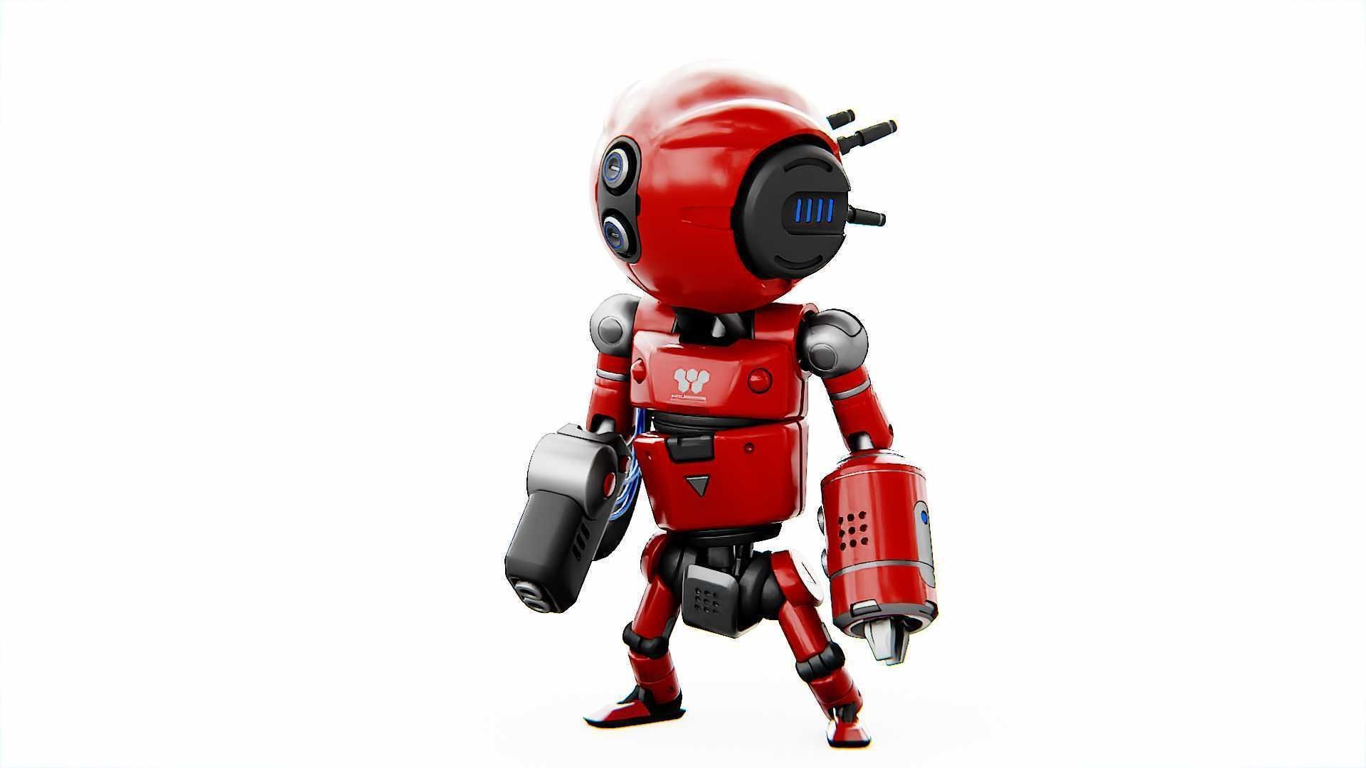 INDUSTRIAL BOT V-2  RIGGED 3D model_2