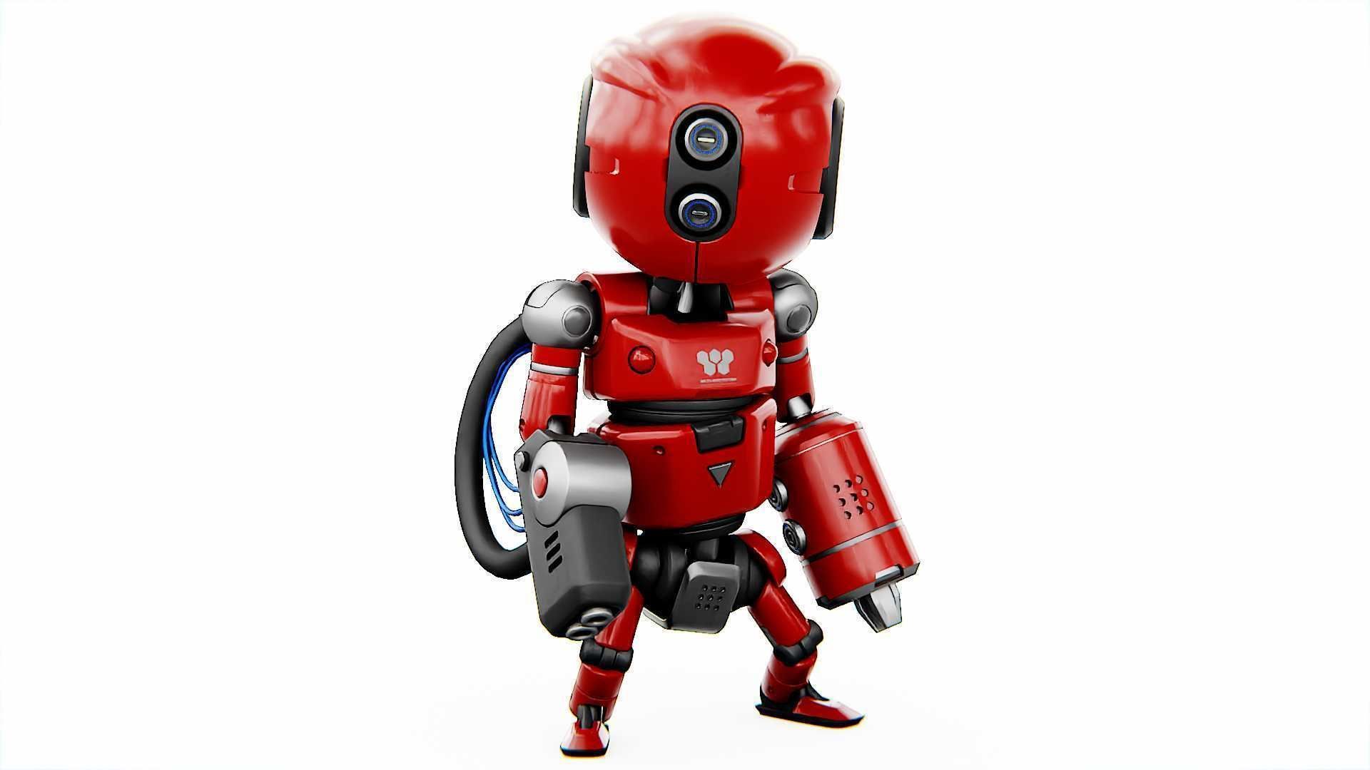 INDUSTRIAL BOT V-2  RIGGED 3D model_11