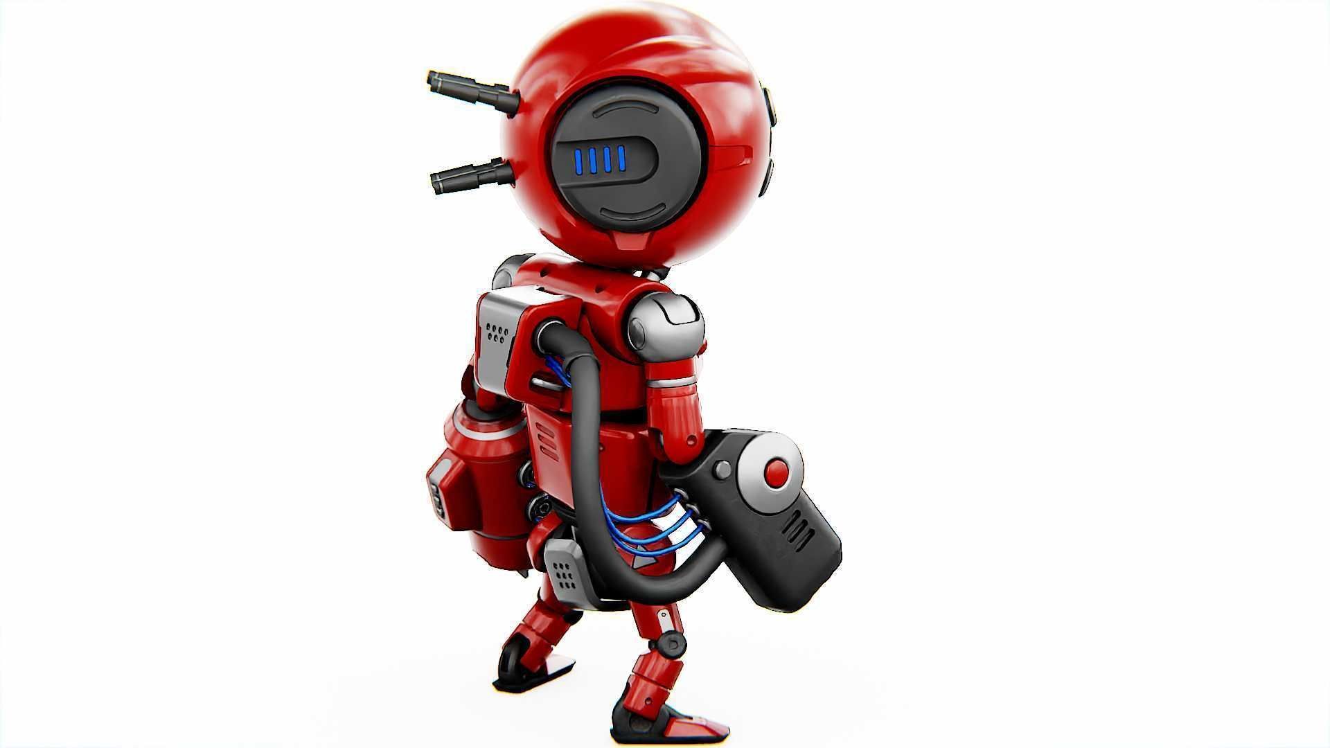 INDUSTRIAL BOT V-2  RIGGED 3D model_8