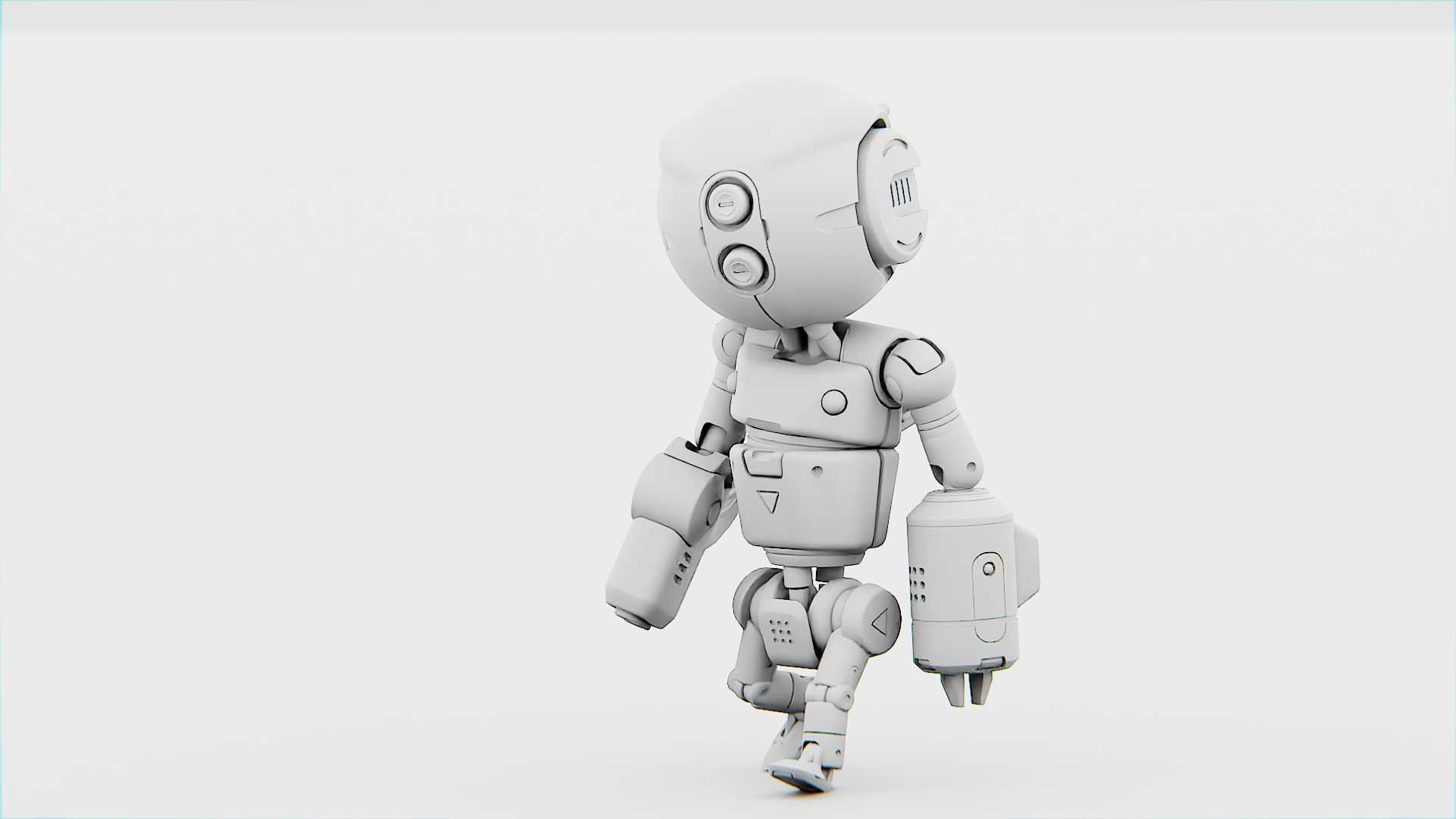 INDUSTRIAL BOT V-2  RIGGED 3D model_30