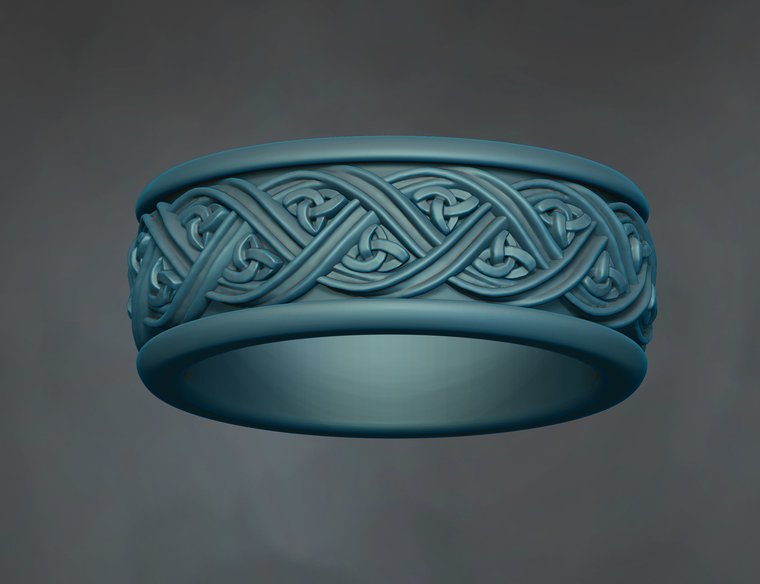 celtic designer ring 3D print model_3