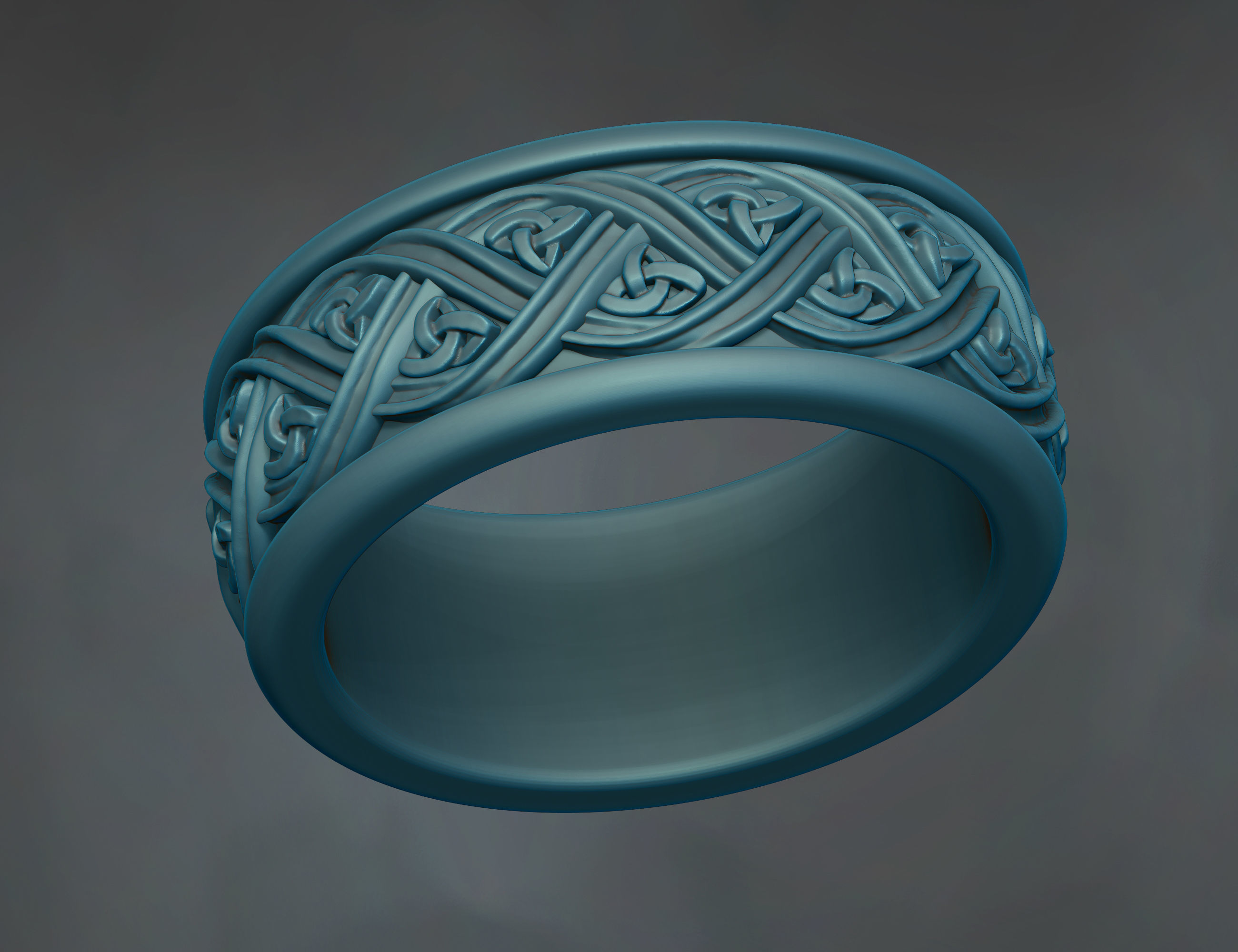 celtic designer ring 3D print model_2