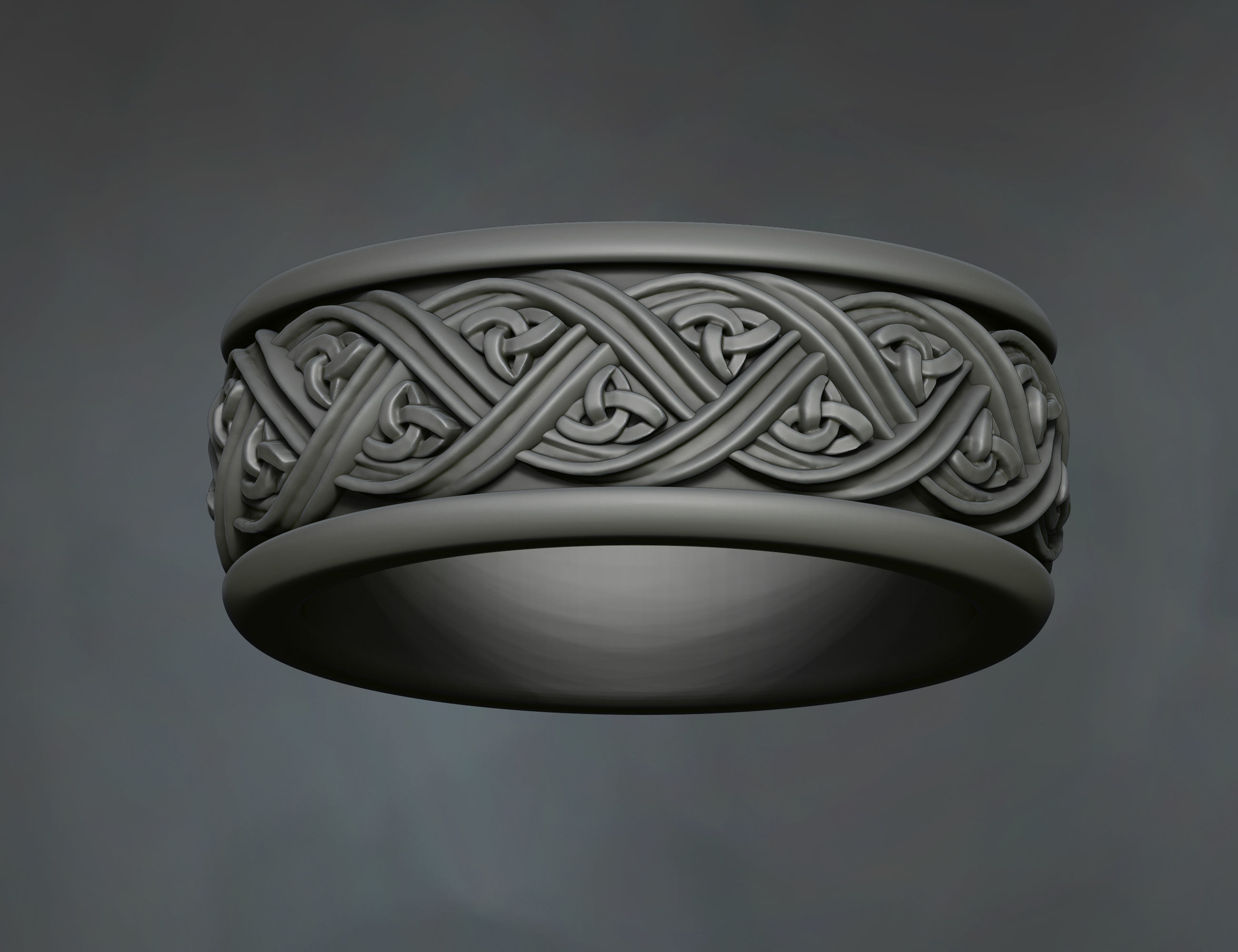 celtic designer ring 3D print model_5