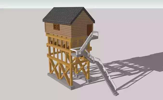Coaling Tower Station by Outland Models Low-poly 3D model