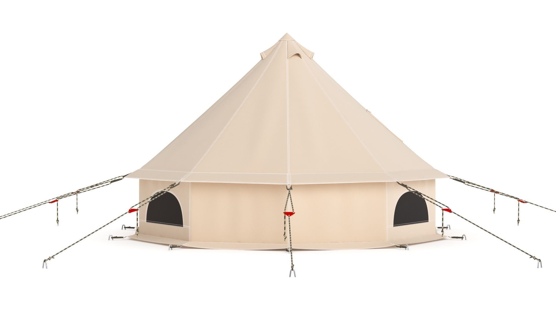 Canvas Camping Bell Tent 3D model_7
