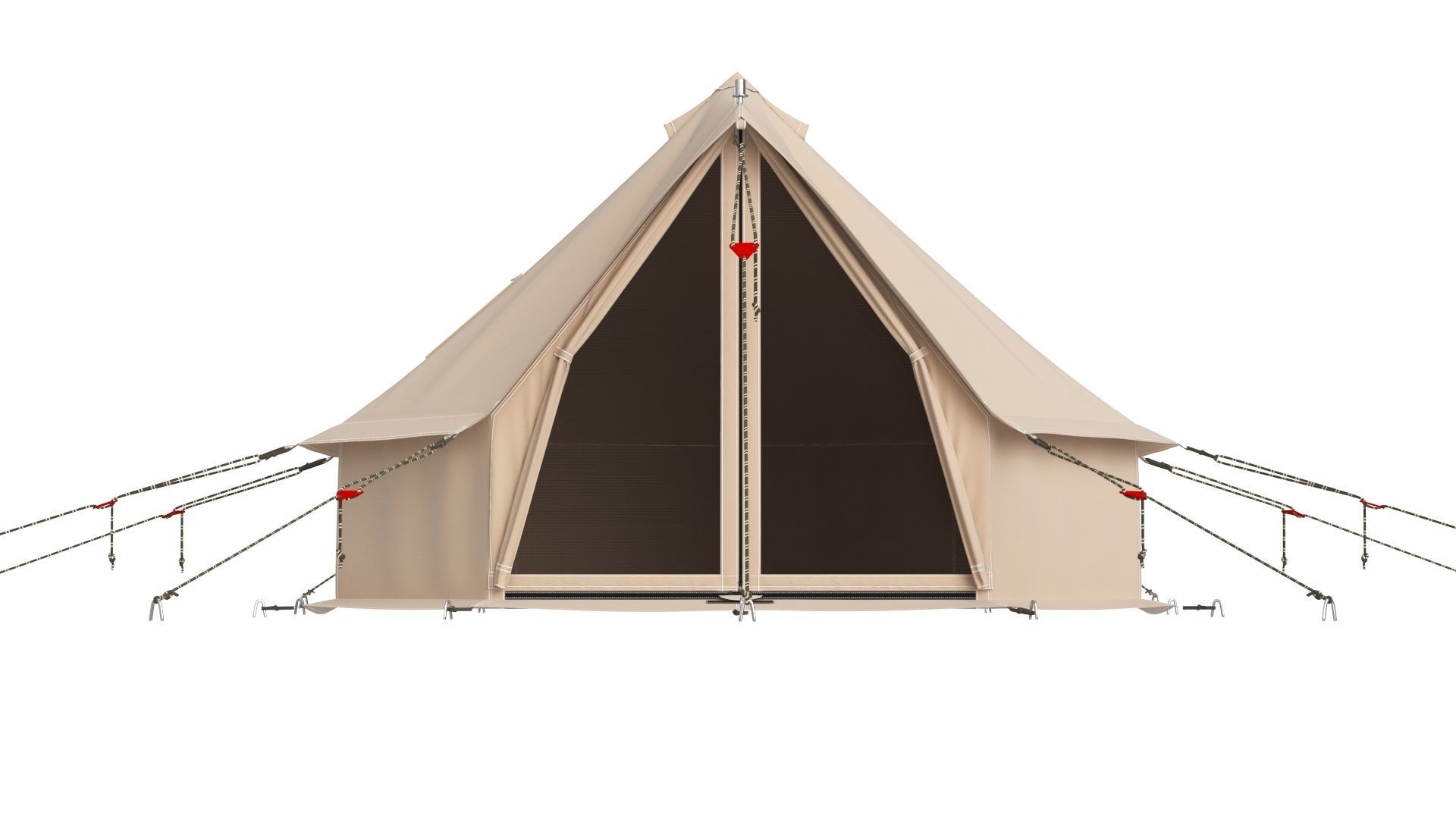 Canvas Camping Bell Tent 3D model_3