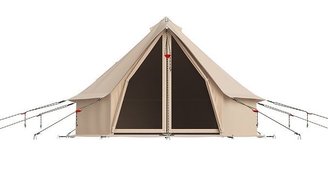 Canvas Camping Bell Tent 3D model 4