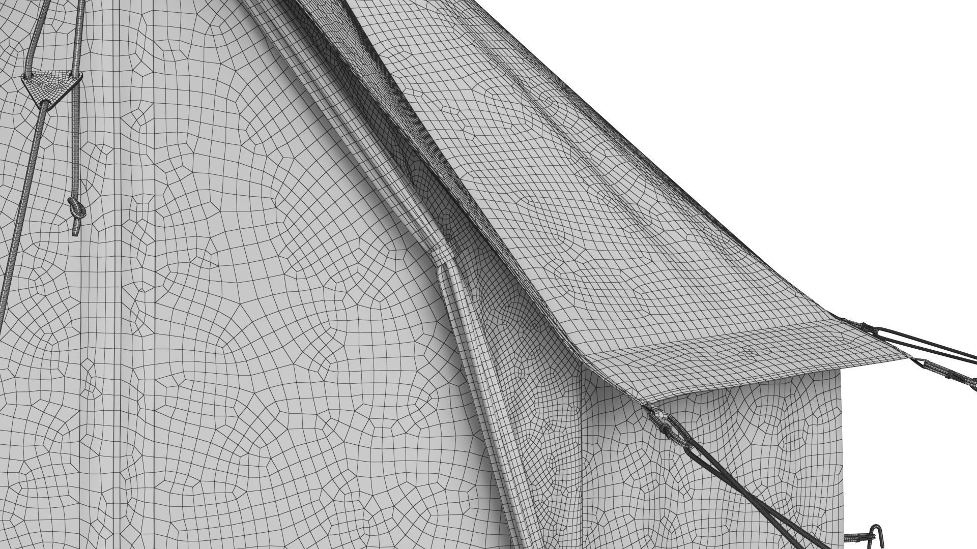 Canvas Camping Bell Tent 3D model_16