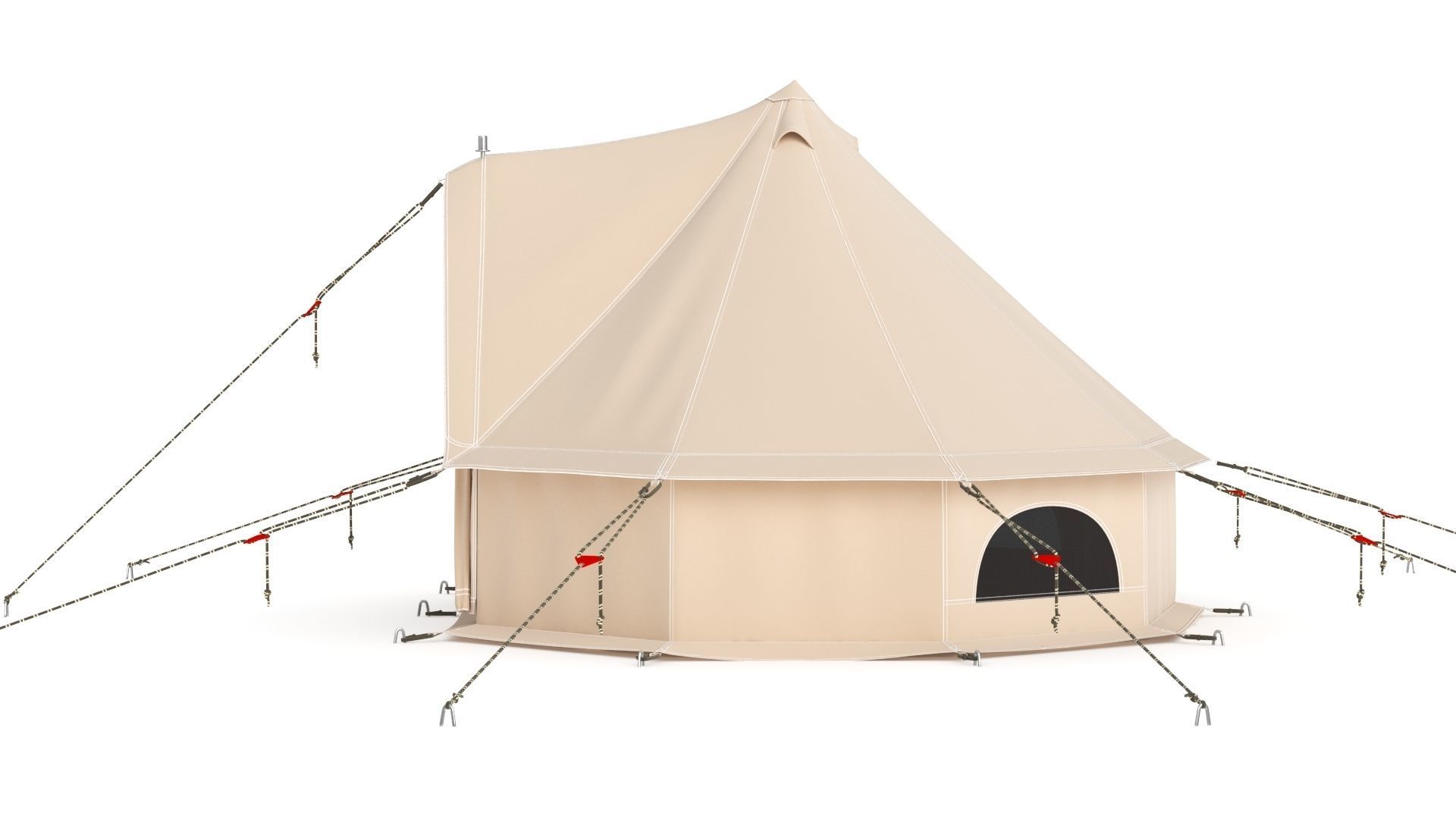 Canvas Camping Bell Tent 3D model_5
