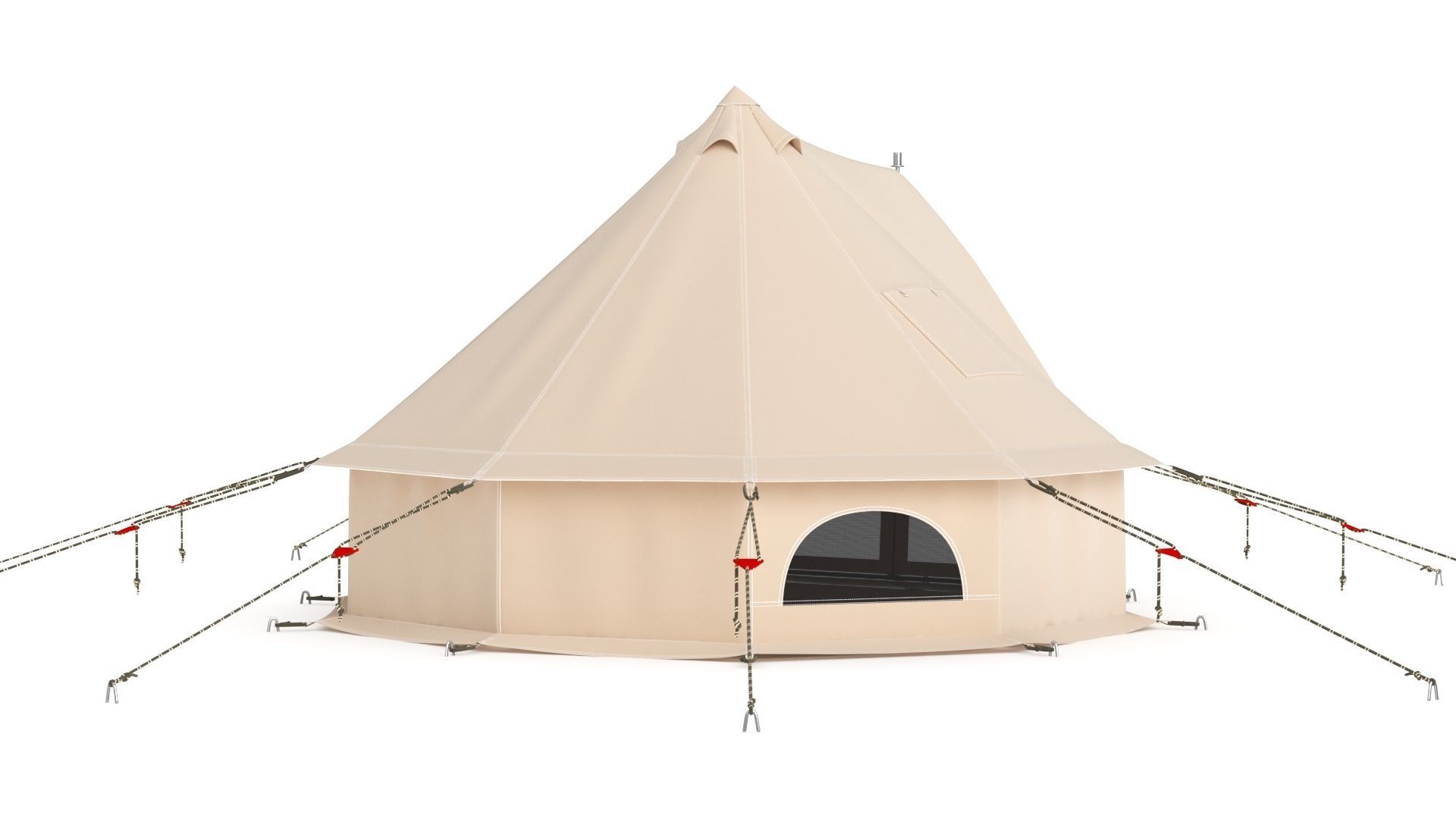 Canvas Camping Bell Tent 3D model_8