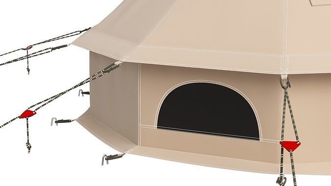 Canvas Camping Bell Tent 3D model 7