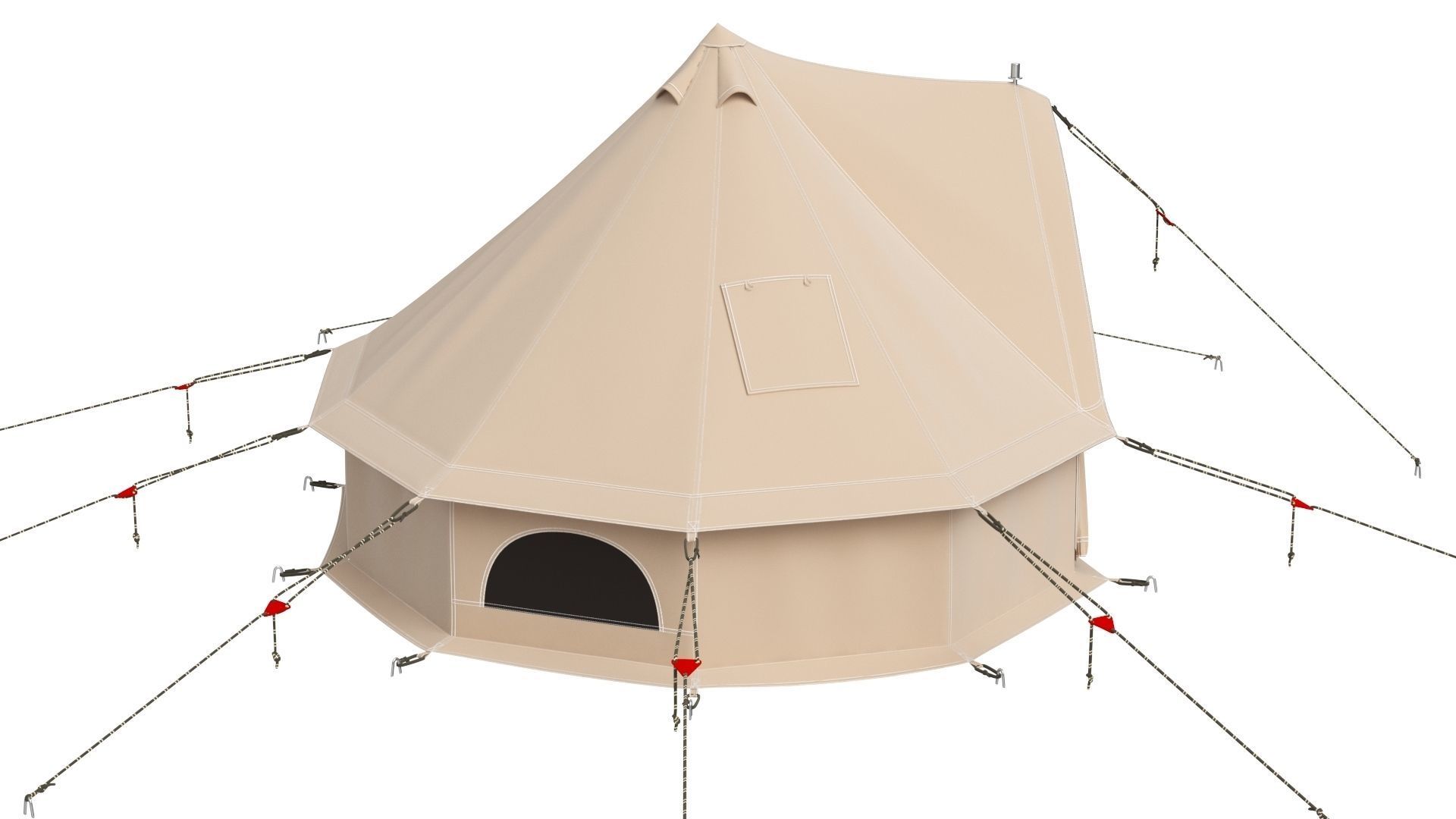 Canvas Camping Bell Tent 3D model_9