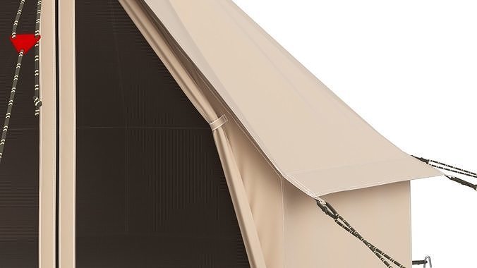 Canvas Camping Bell Tent 3D model 5
