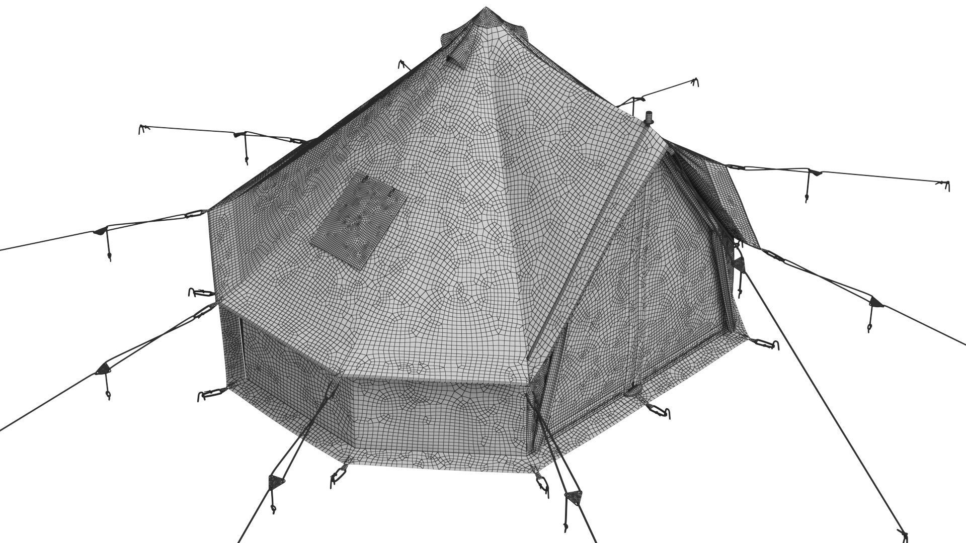 Canvas Camping Bell Tent 3D model_18