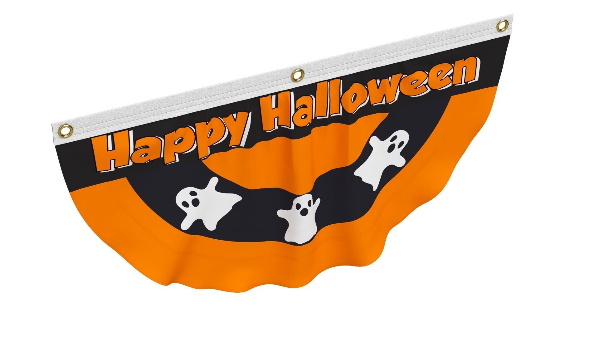 Halloween Flag Bunting Set 3D model_13