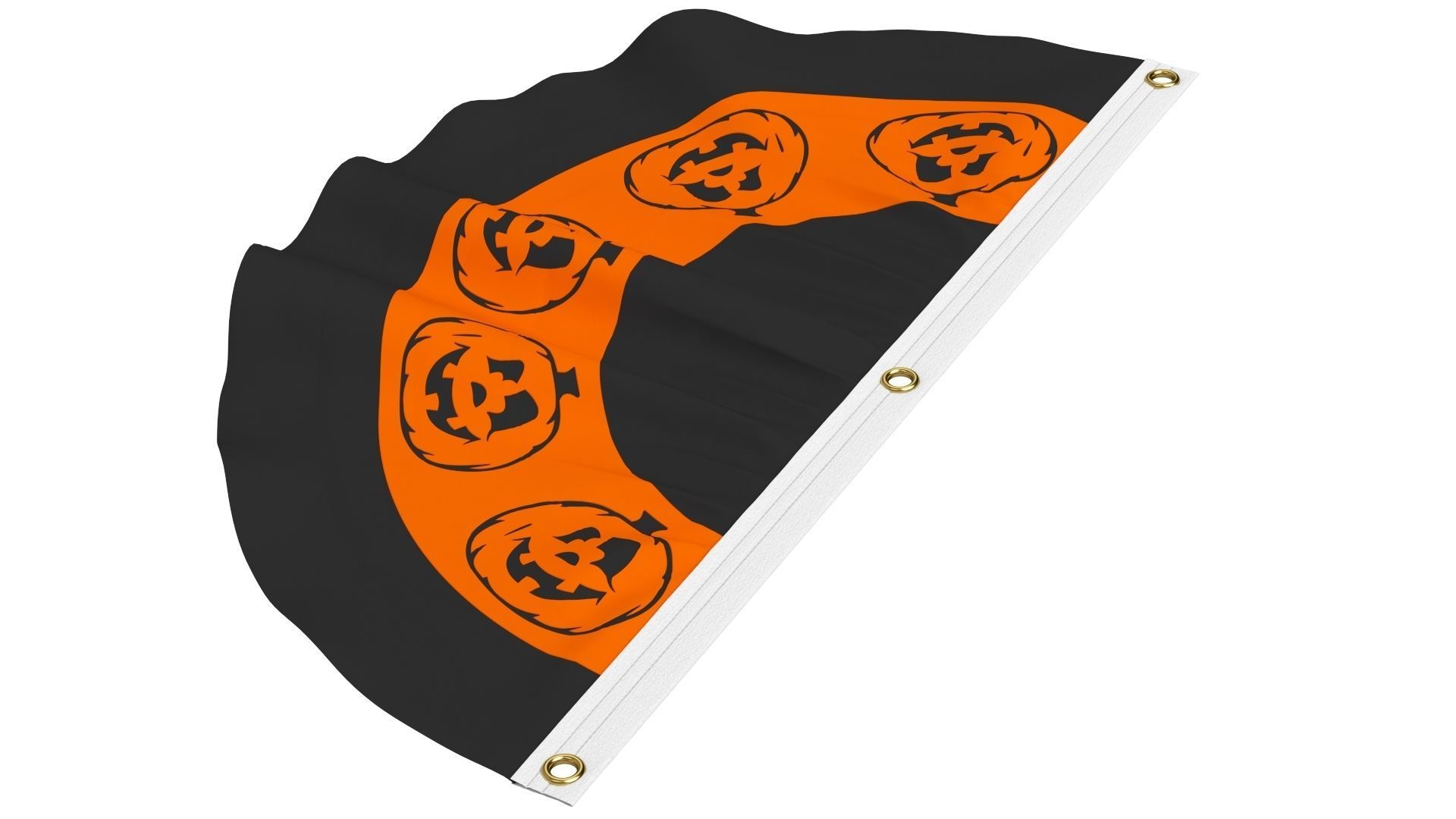 Halloween Flag Bunting Set 3D model_20