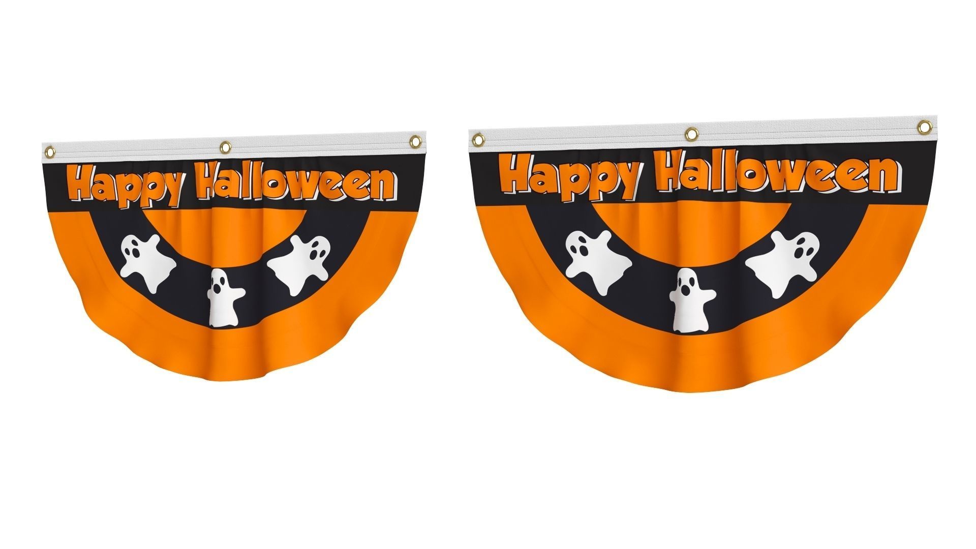 Halloween Flag Bunting Set 3D model_21