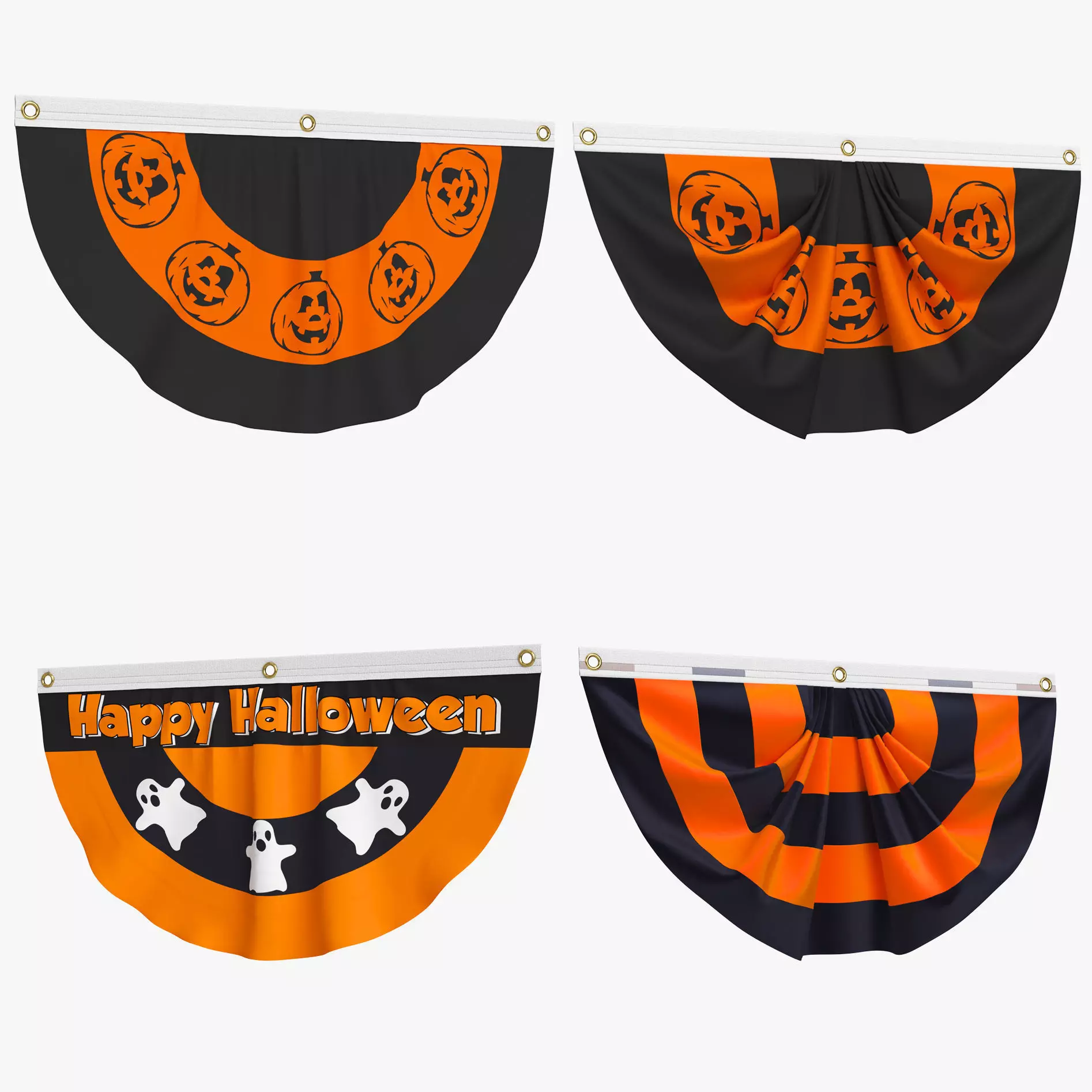 Halloween Flag Bunting Set 3D model_0