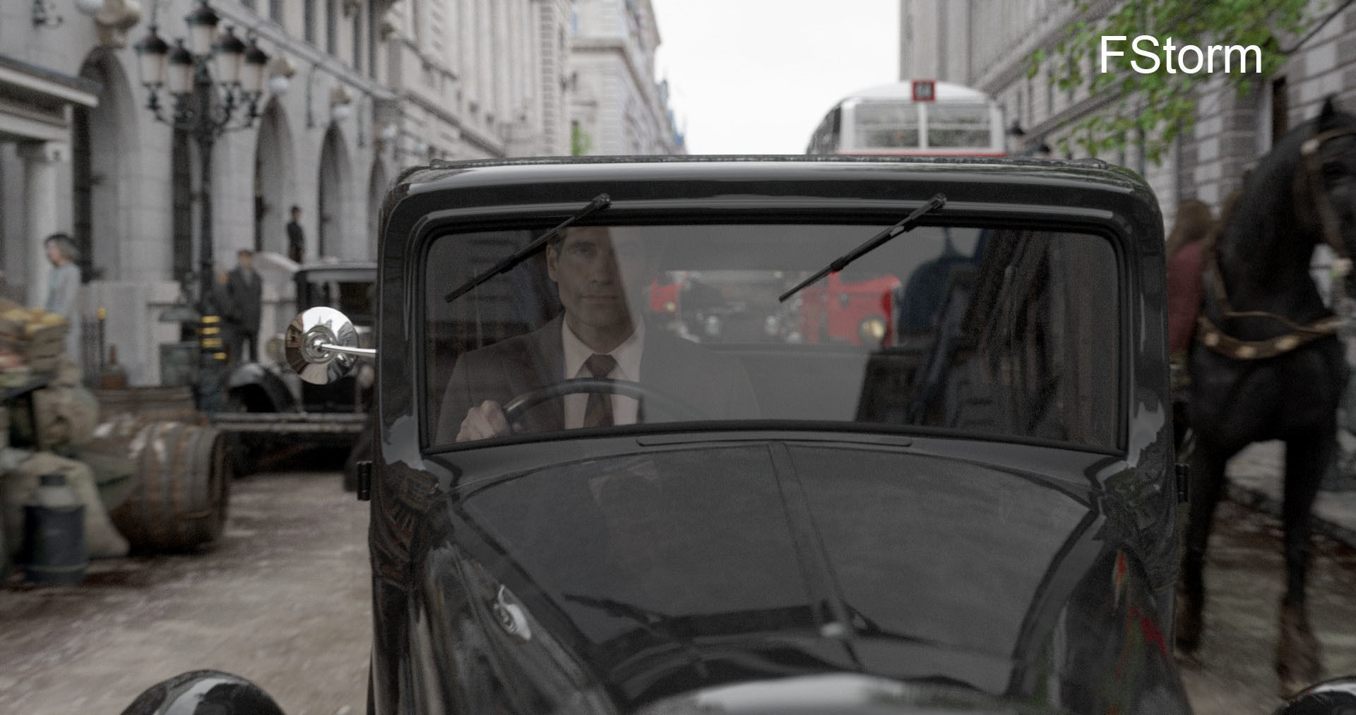 London street 1939    VRay and  FStorm 3D model_2