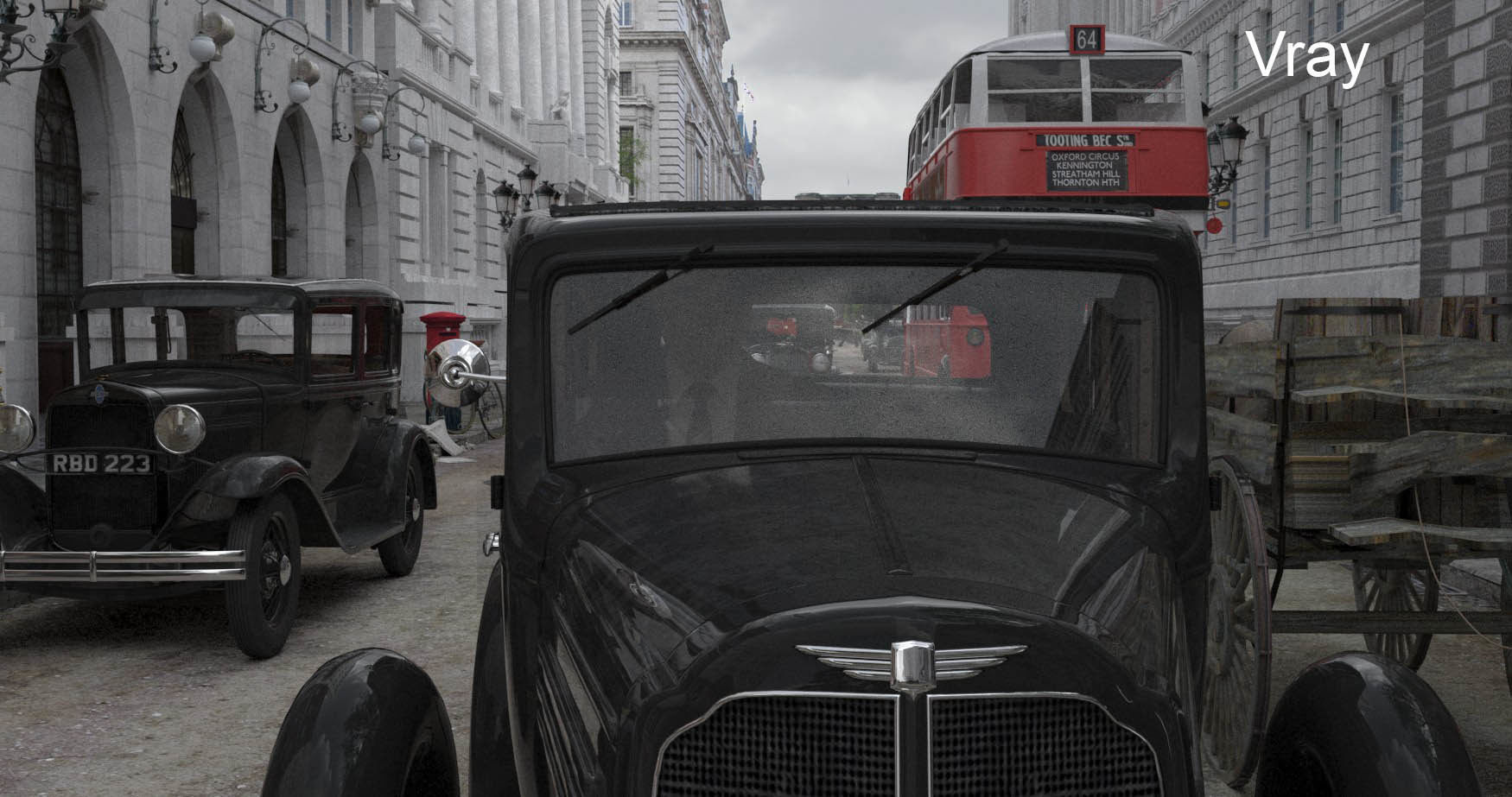 London street 1939    VRay and  FStorm 3D model_5