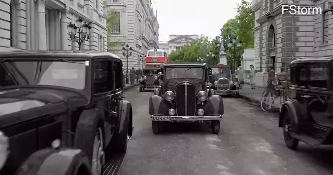 London street 1939    VRay and  FStorm 3D model